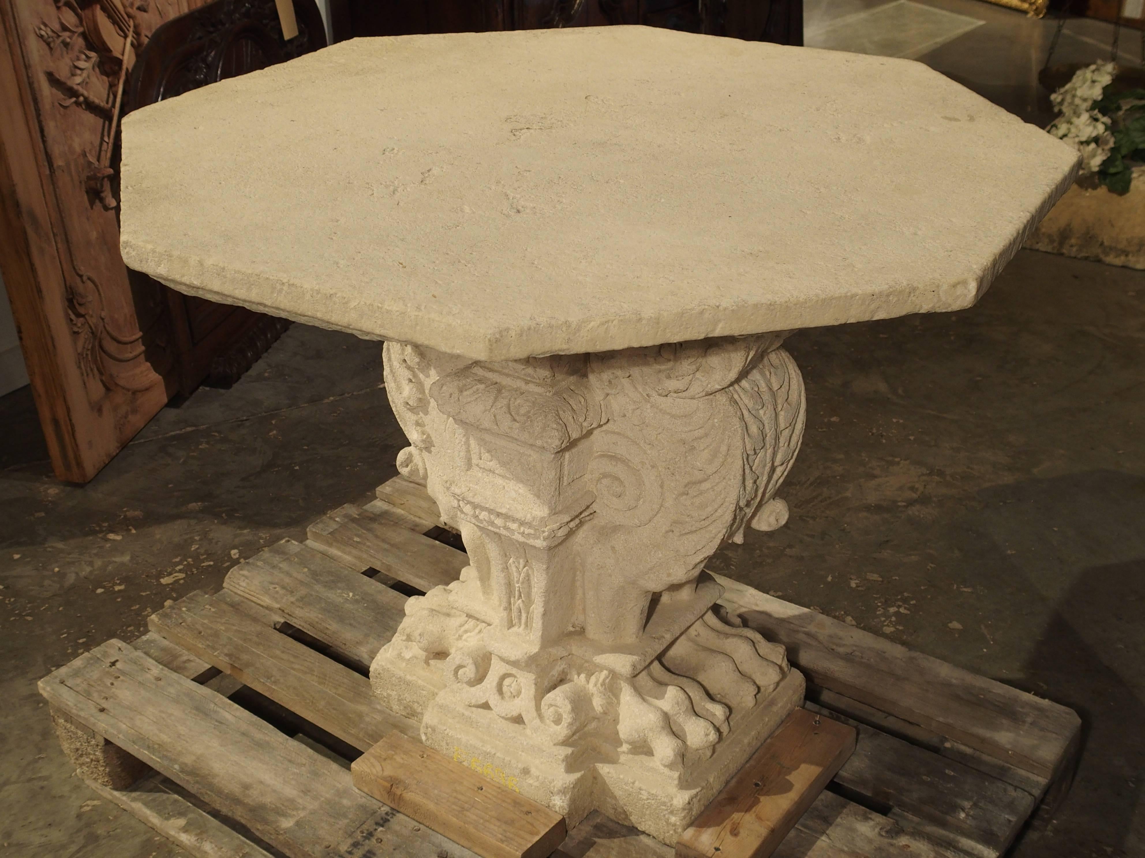 18th Century and Earlier Rare Period Renaissance Stone Table from the South of France For Sale