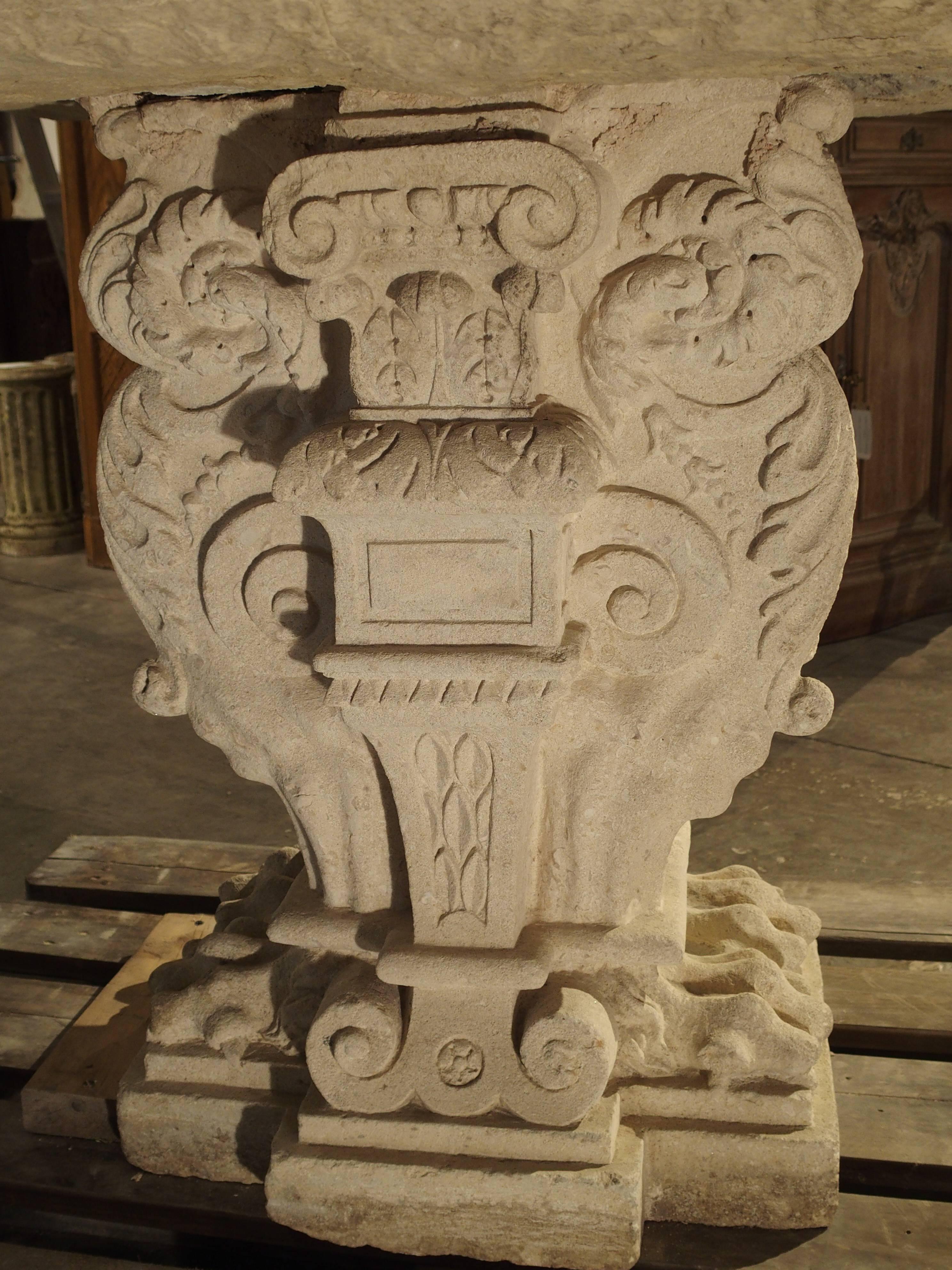 Limestone Rare Period Renaissance Stone Table from the South of France For Sale