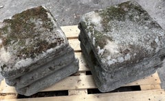Pair of 1970s Cement Garden Pillow Stack Seats from France