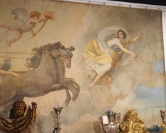 Circa 1875 French Toile Peinte Depicting The Triumph of Aurora, Length - 195 in.