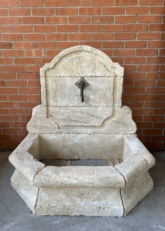 Menerbes, Small Limestone Wall Fountain, South of France