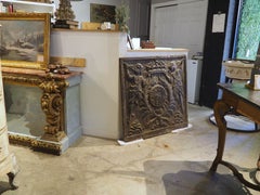 Large 17th Century French Cast Iron Heraldic Fireback, The House of Lorraine