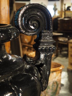 Superb Pair of Large Antique French Cast Iron Garden Vases by Durenne Circa 1870