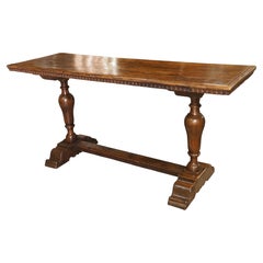 Antique Italian Walnut Console Table, Circa 1850