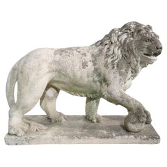 A French Medici Style Lion in Reconstituted Stone, 20th C
