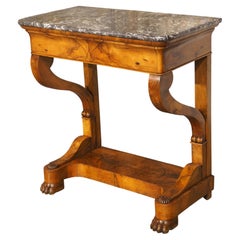 Charming Circa 1825 French Restauration Period Console in Walnut and Burl Walnut