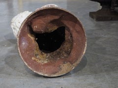 Eine bemalte Brunnenfigur aus Gusseisen aus dem 19. Jahrhundert, „Enfant au Canard“