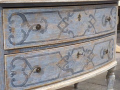Light Blue Painted and Distressed Sauteuse Commode from Southern Germany