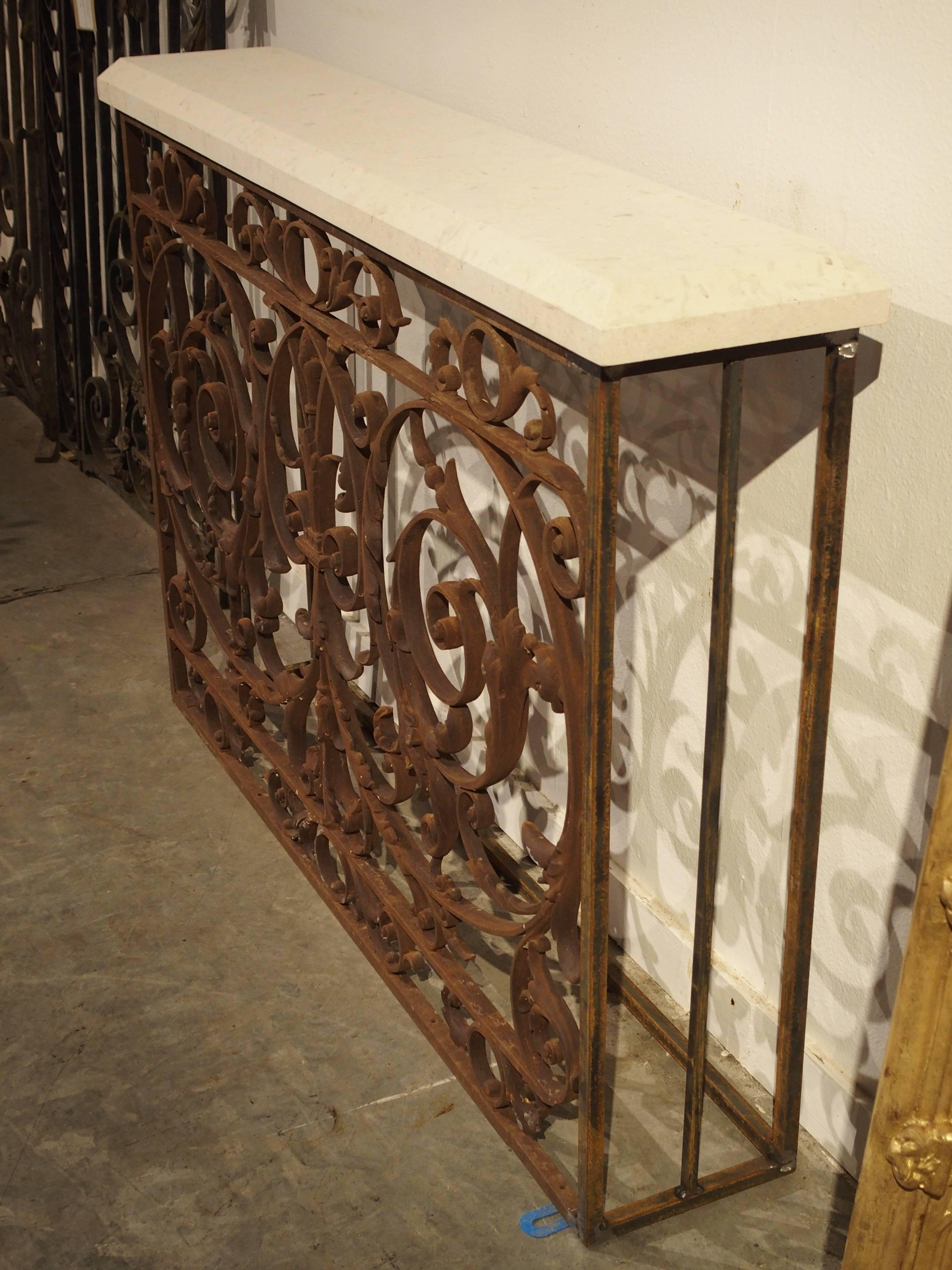 French Antique Balcony Gate Console from France, 19th Century