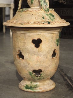 Pair of Lidded Terracotta Candle Lantern Pots from Anduze, France