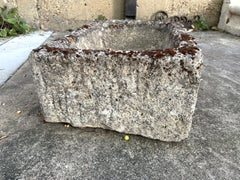 Diminutive Antique French Hand Carved Stone Trough Planter from Provence