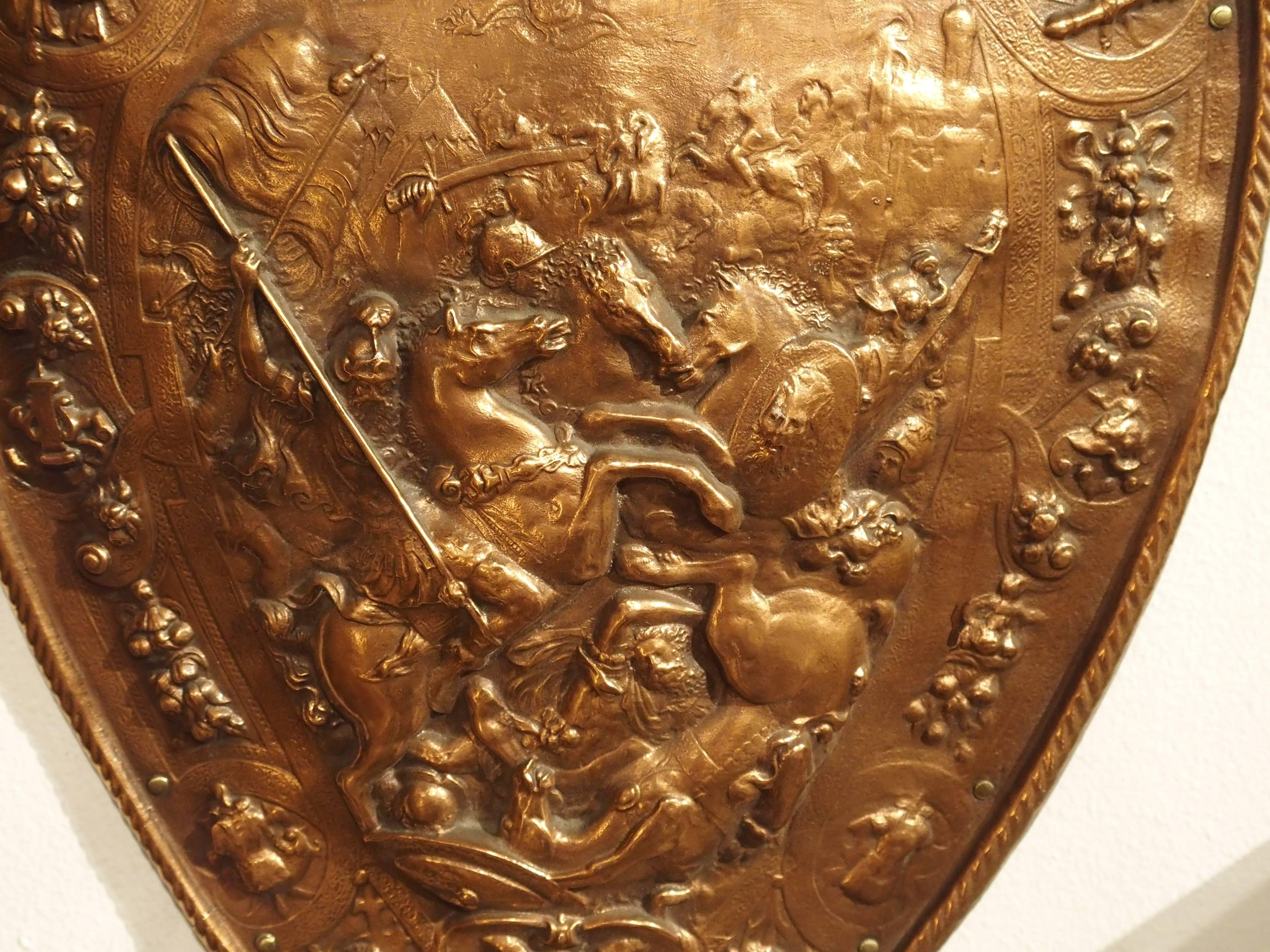 French Copper Parade Shield from France, 1900s