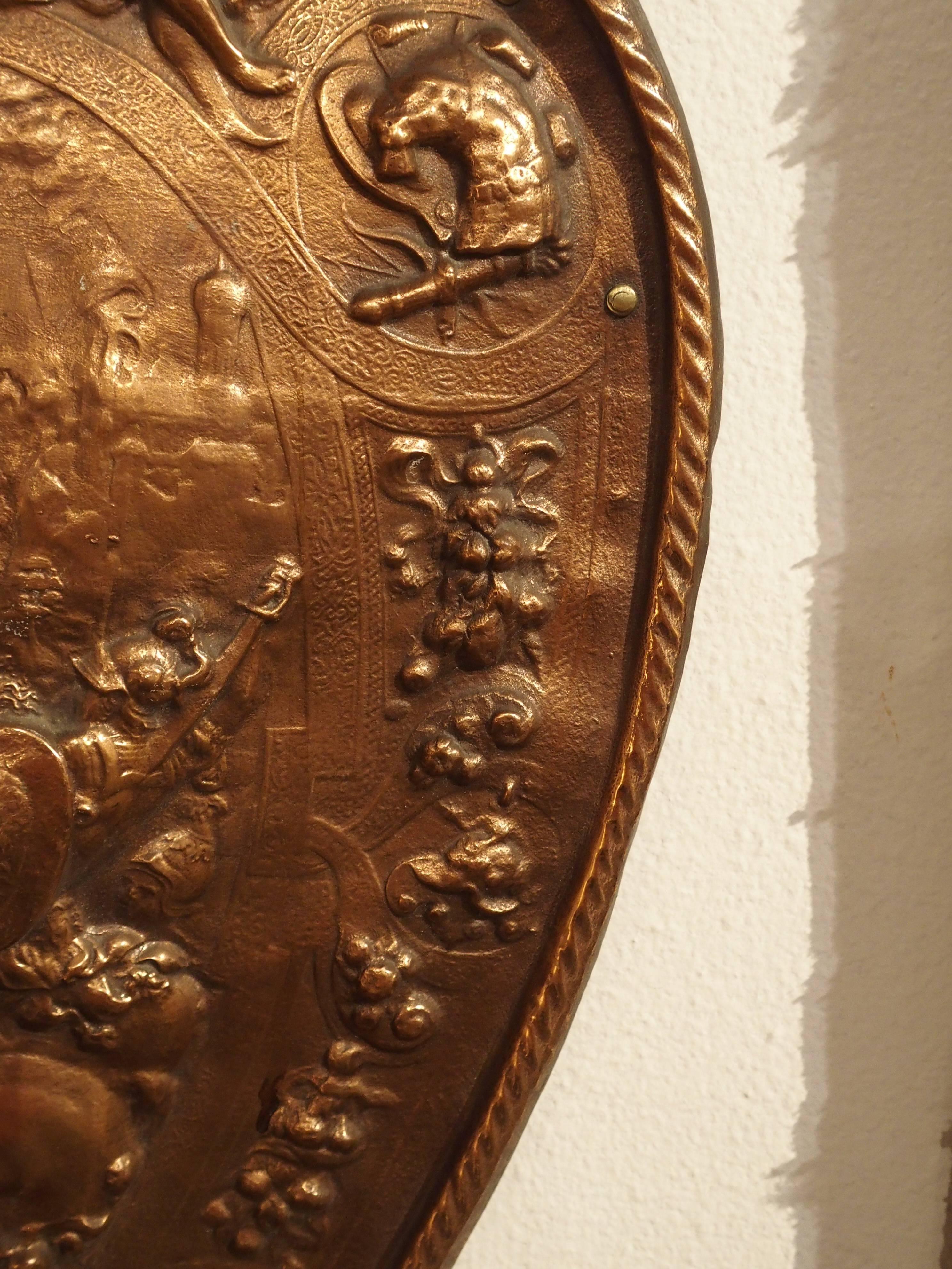 Copper Parade Shield from France, 1900s In Excellent Condition In Dallas, TX