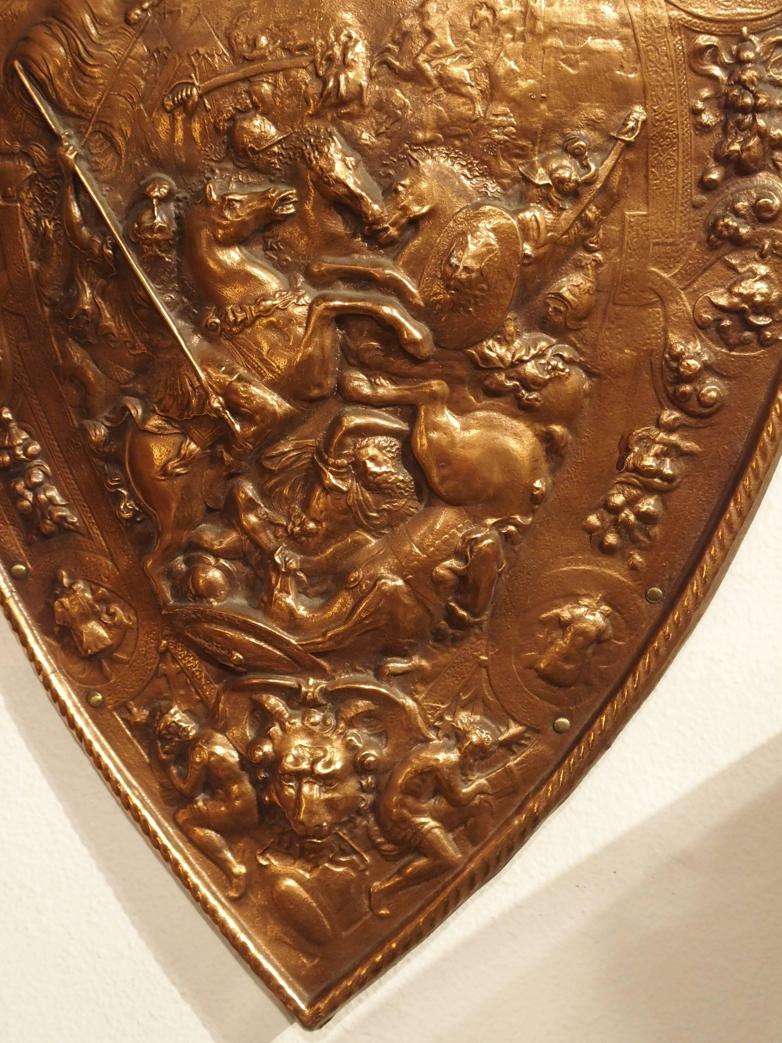 Copper Parade Shield from France, 1900s 2