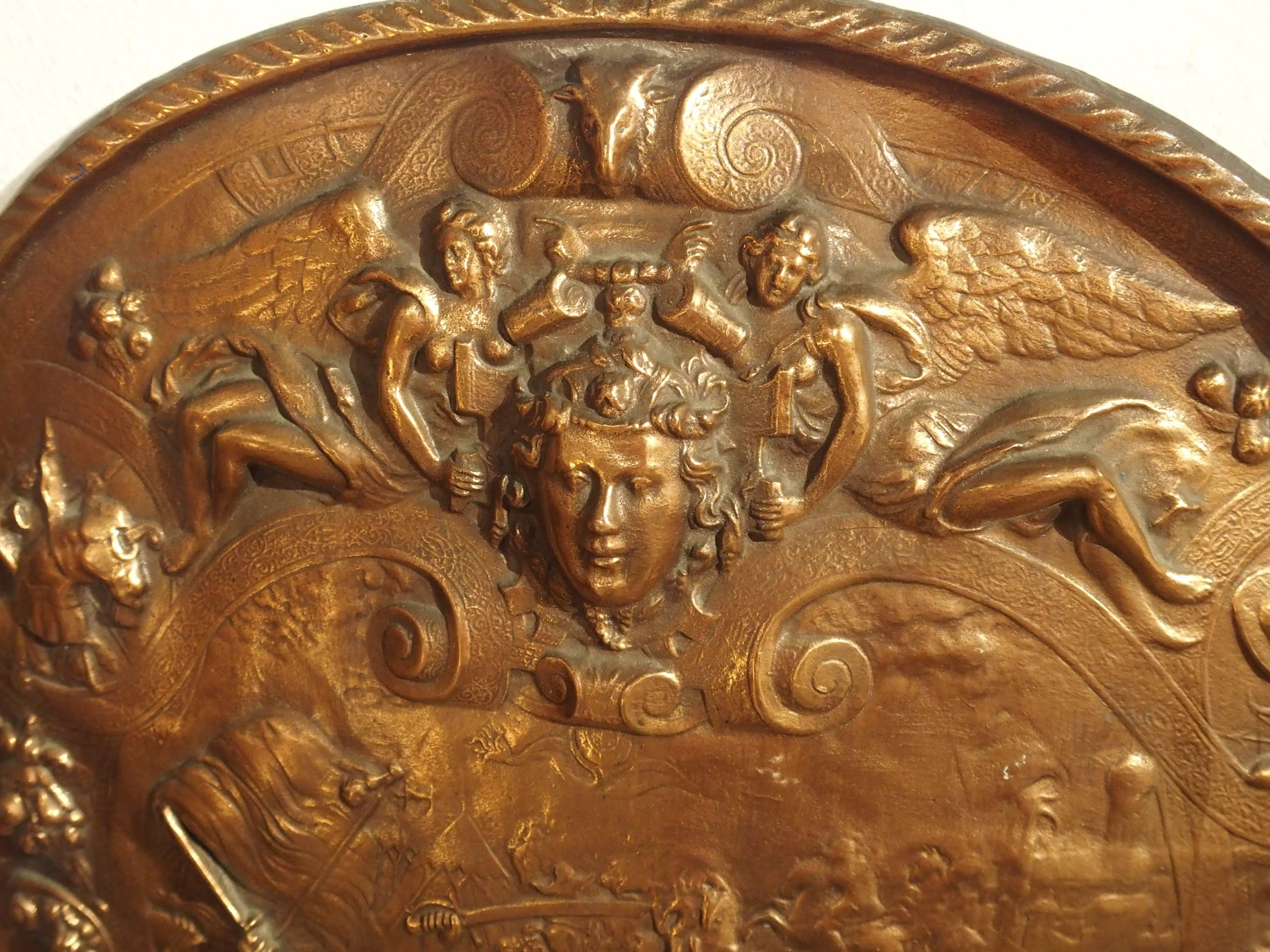 Copper Parade Shield from France, 1900s 4