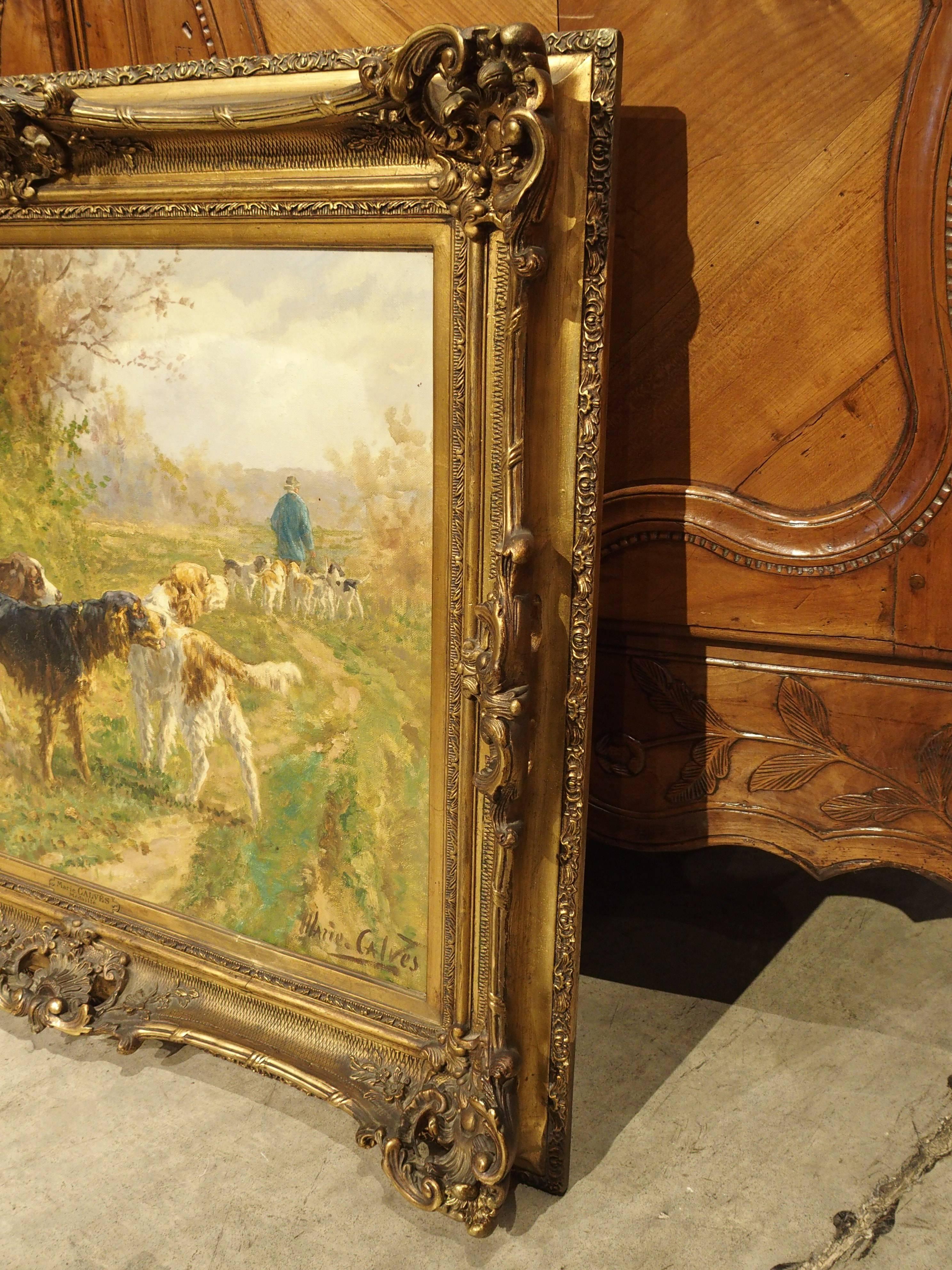 Antique French Oil Painting, Signed Marie Calves, Early 1900s 5
