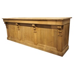 19th Century French Bleached Oak Mercerie Counter with Drawers