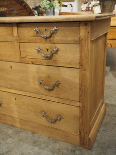 19th Century French Bleached Oak Mercerie Counter with Drawers