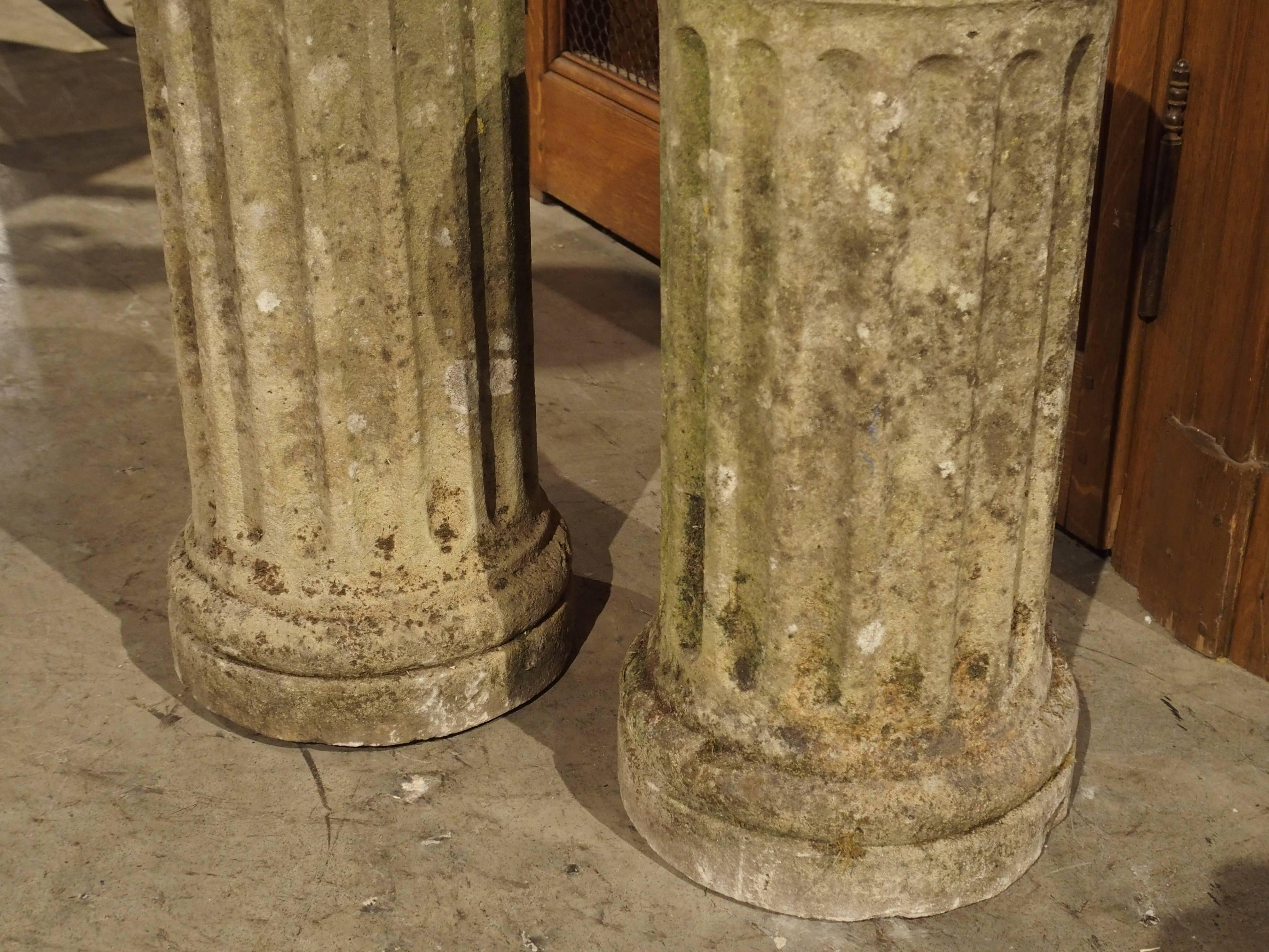 Pair of Small Period Louis XVI Stone Columns, circa 1785 4