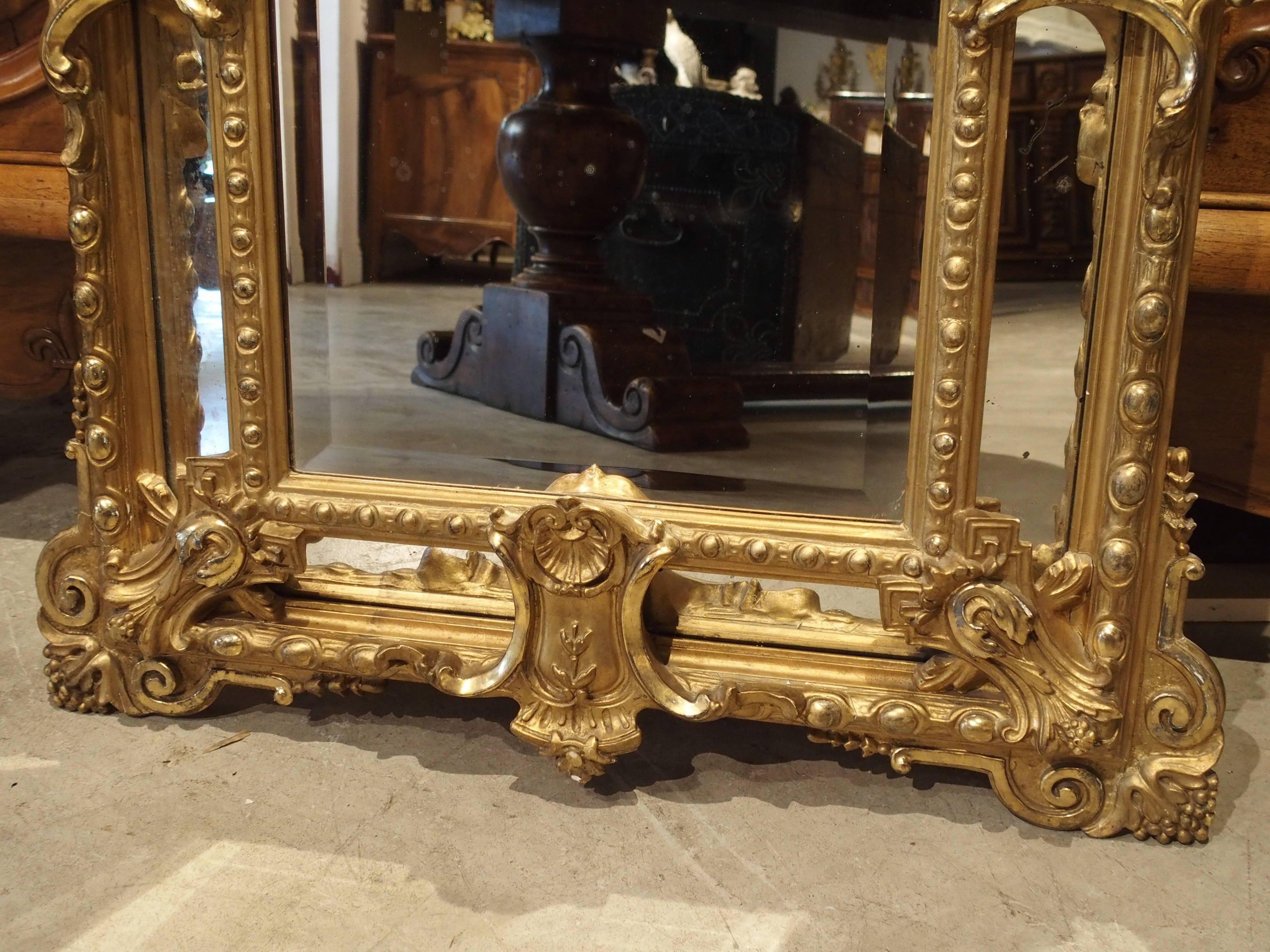 French Antique Gilded Louis XV Style Mirror, 19th Century