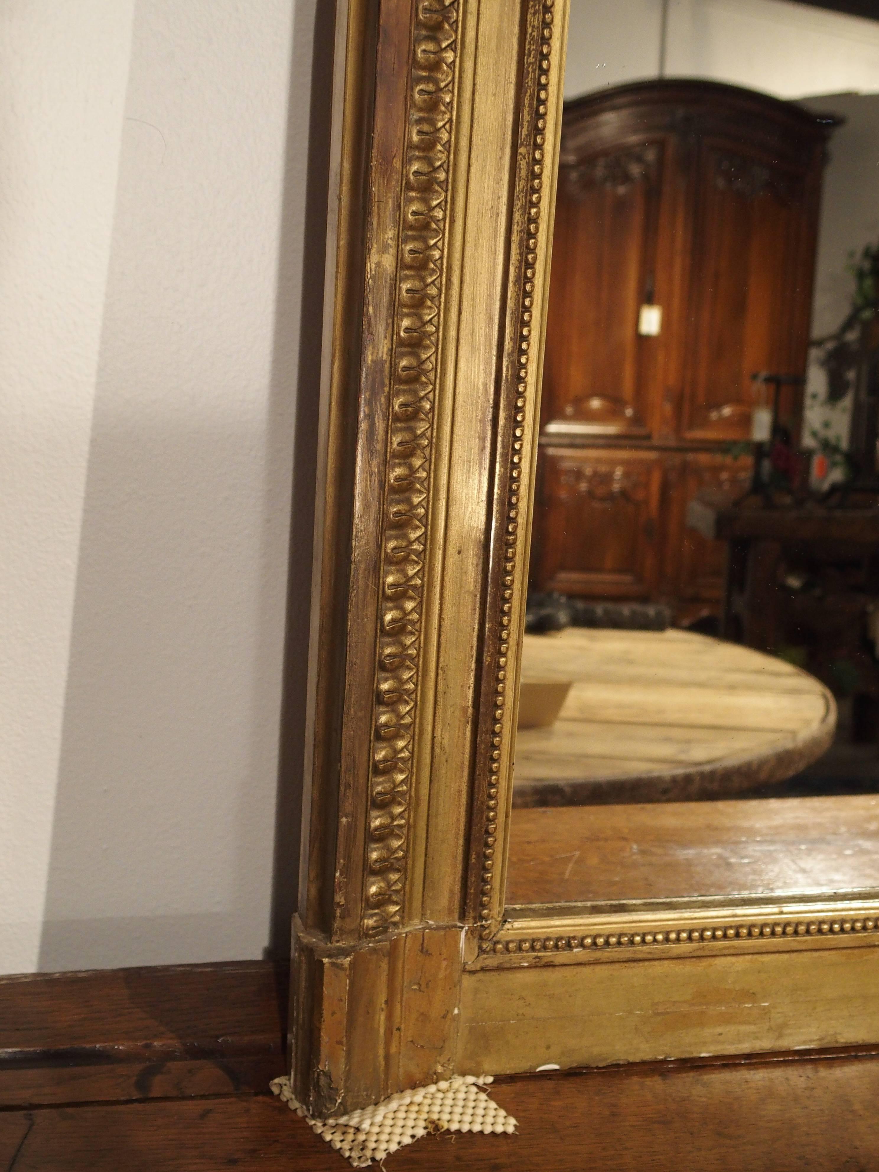 French Antique Giltwood Louis XVI Style Mirror from France, circa 1870