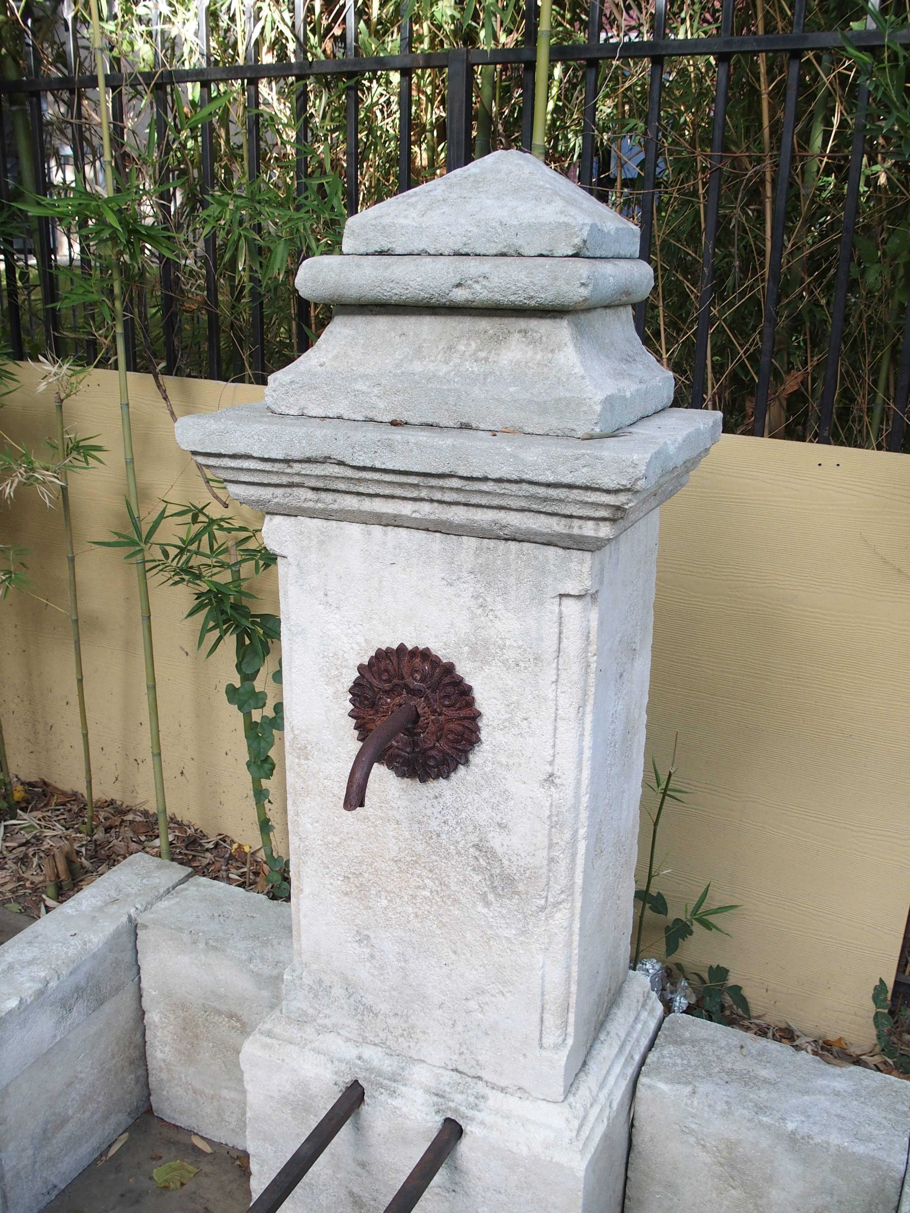 Carved Limestone Wall Fountain from France 2