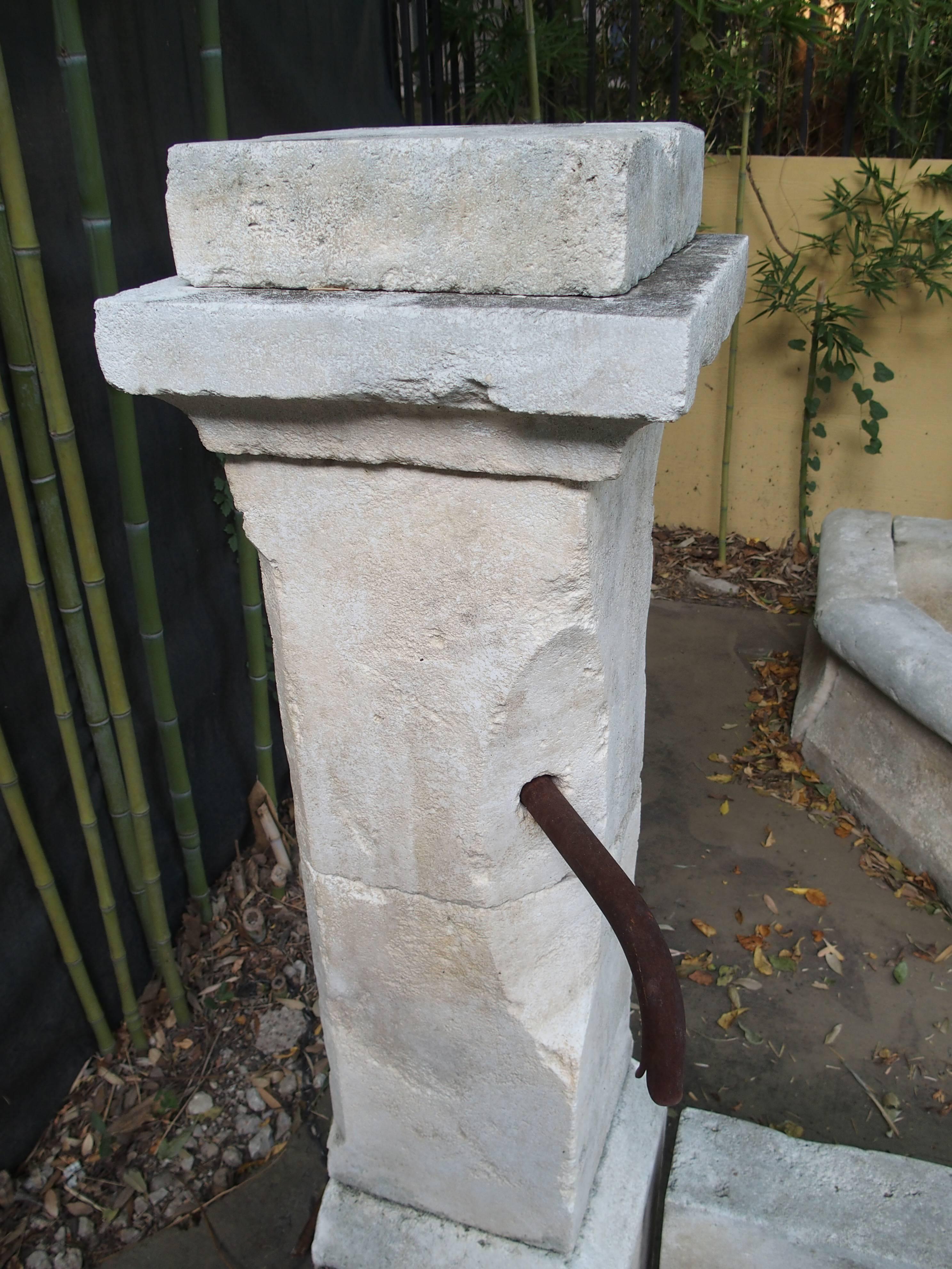 Carved Limestone Corner Fountain from France In Excellent Condition In Dallas, TX