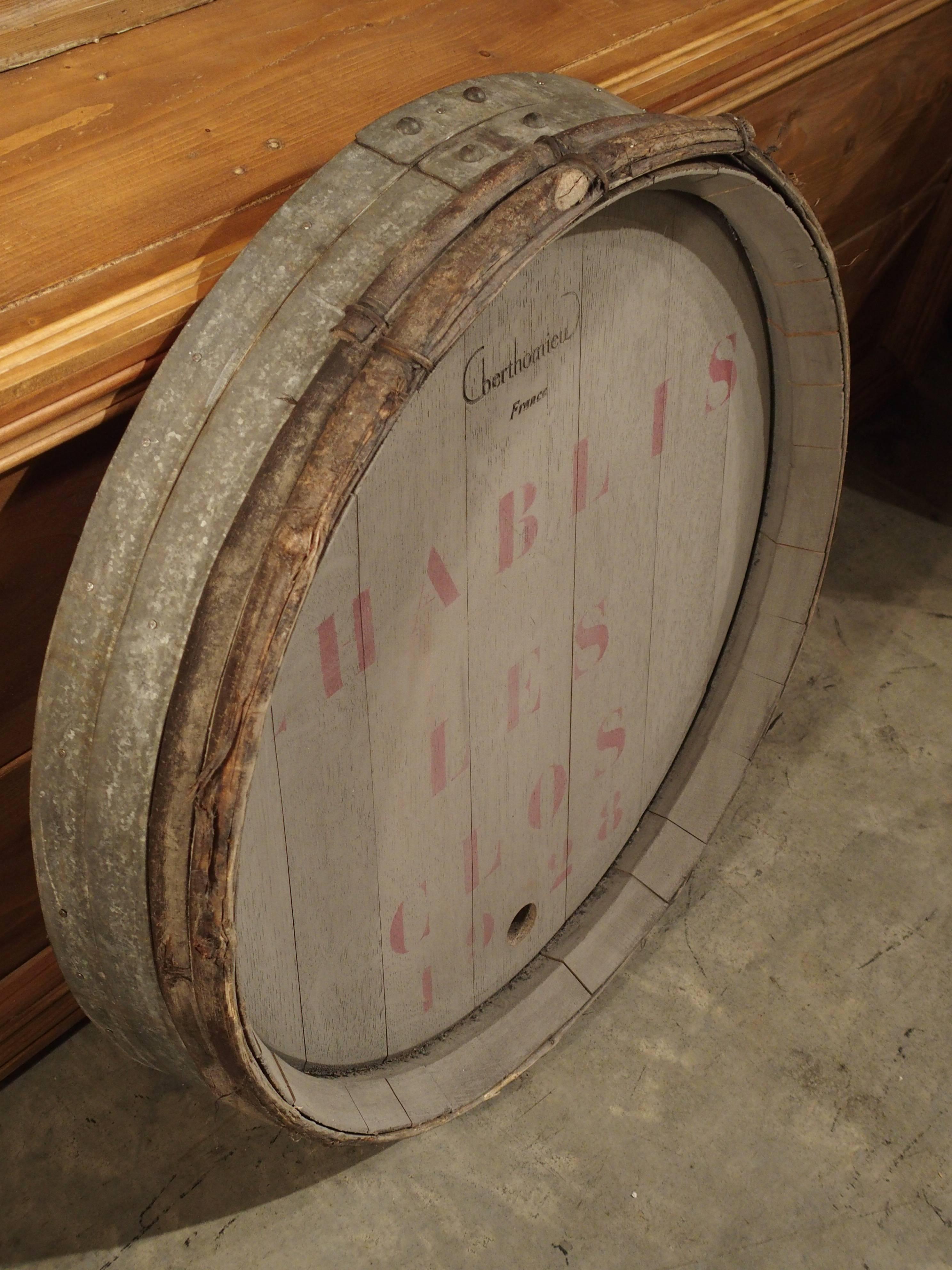Antique French Wine Barrel Frontage-'chablis Les Clos, ' 1928 2