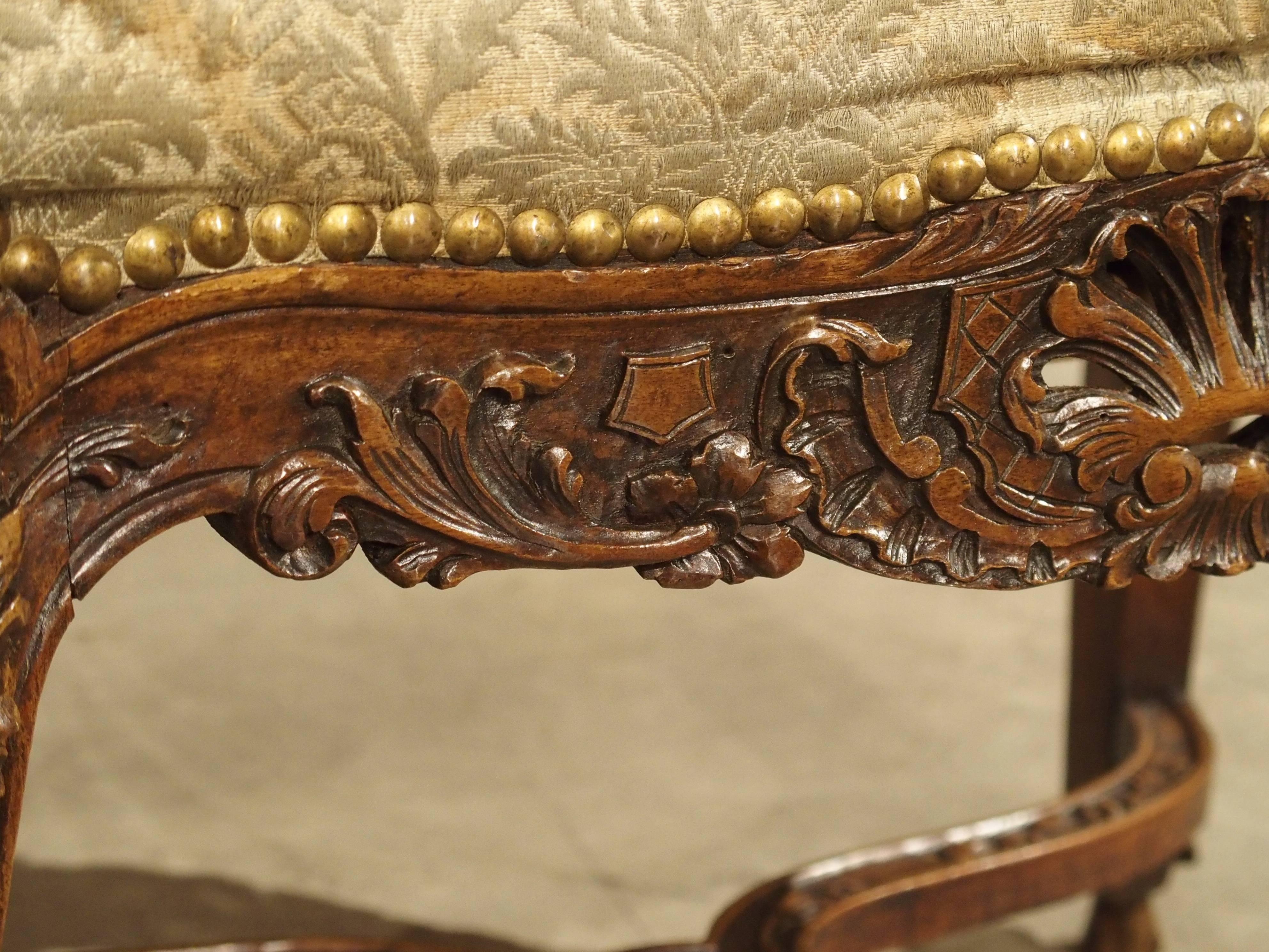 Antique Regence Style Bench from France, 19th Century 1