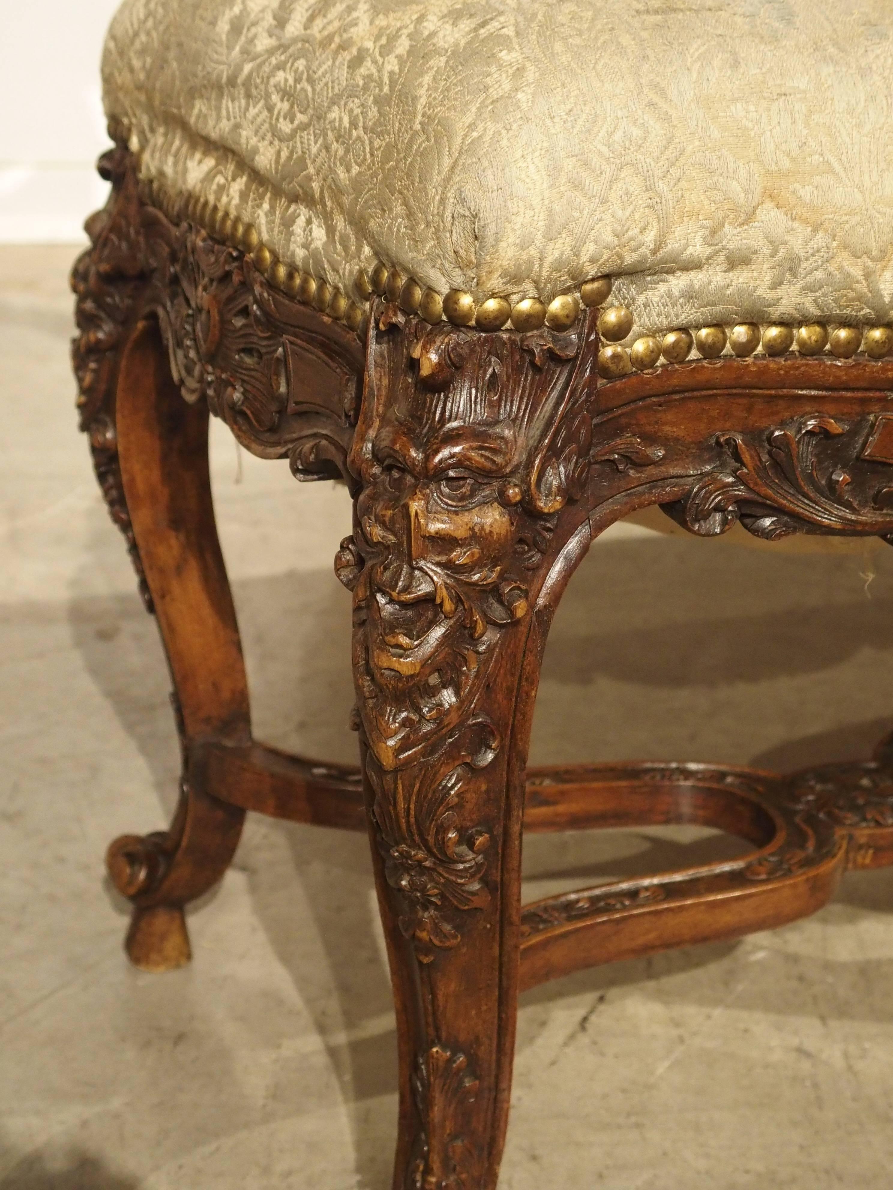 Antique Regence Style Bench from France, 19th Century 2