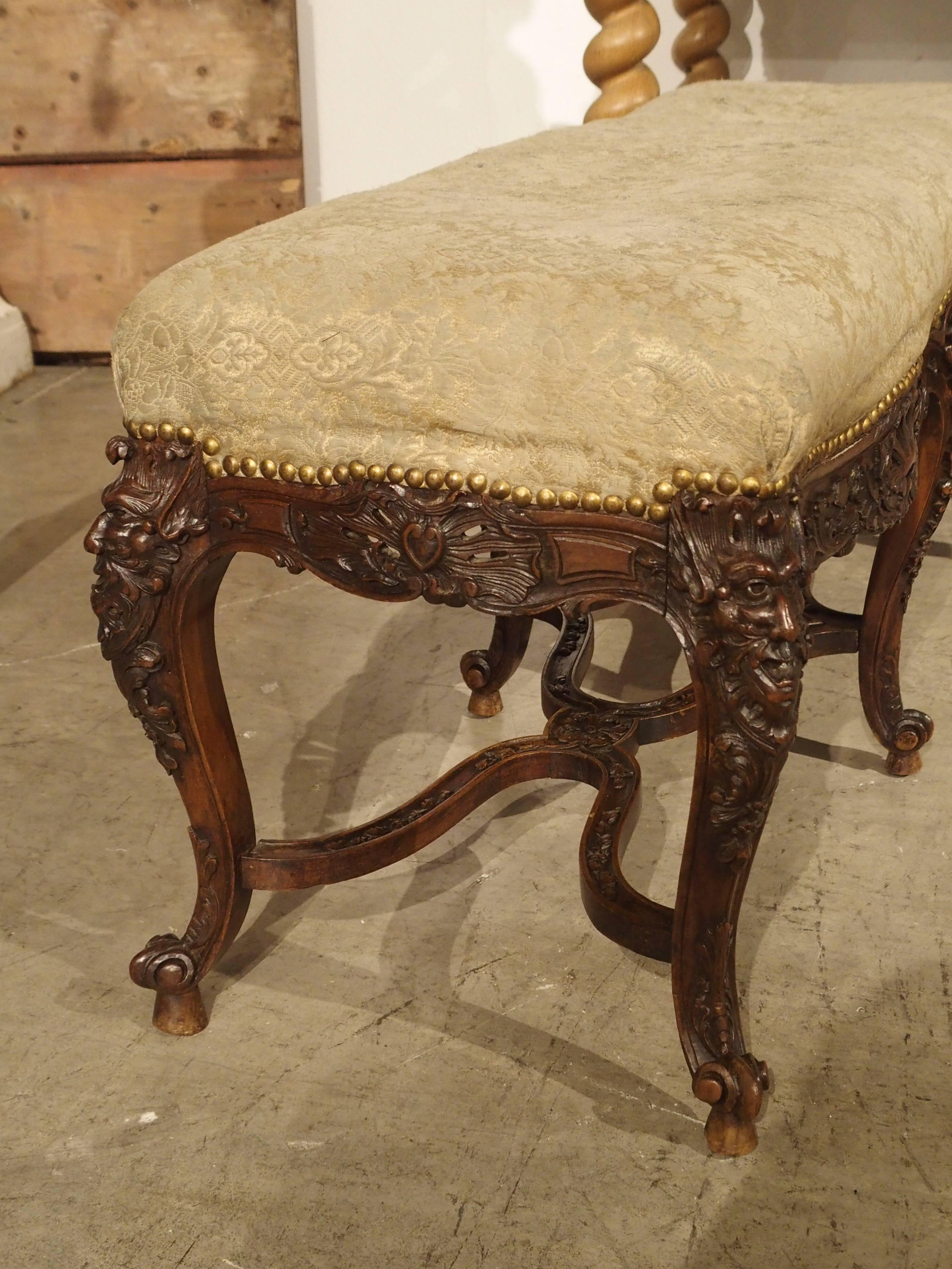 Antique Regence Style Bench from France, 19th Century 3