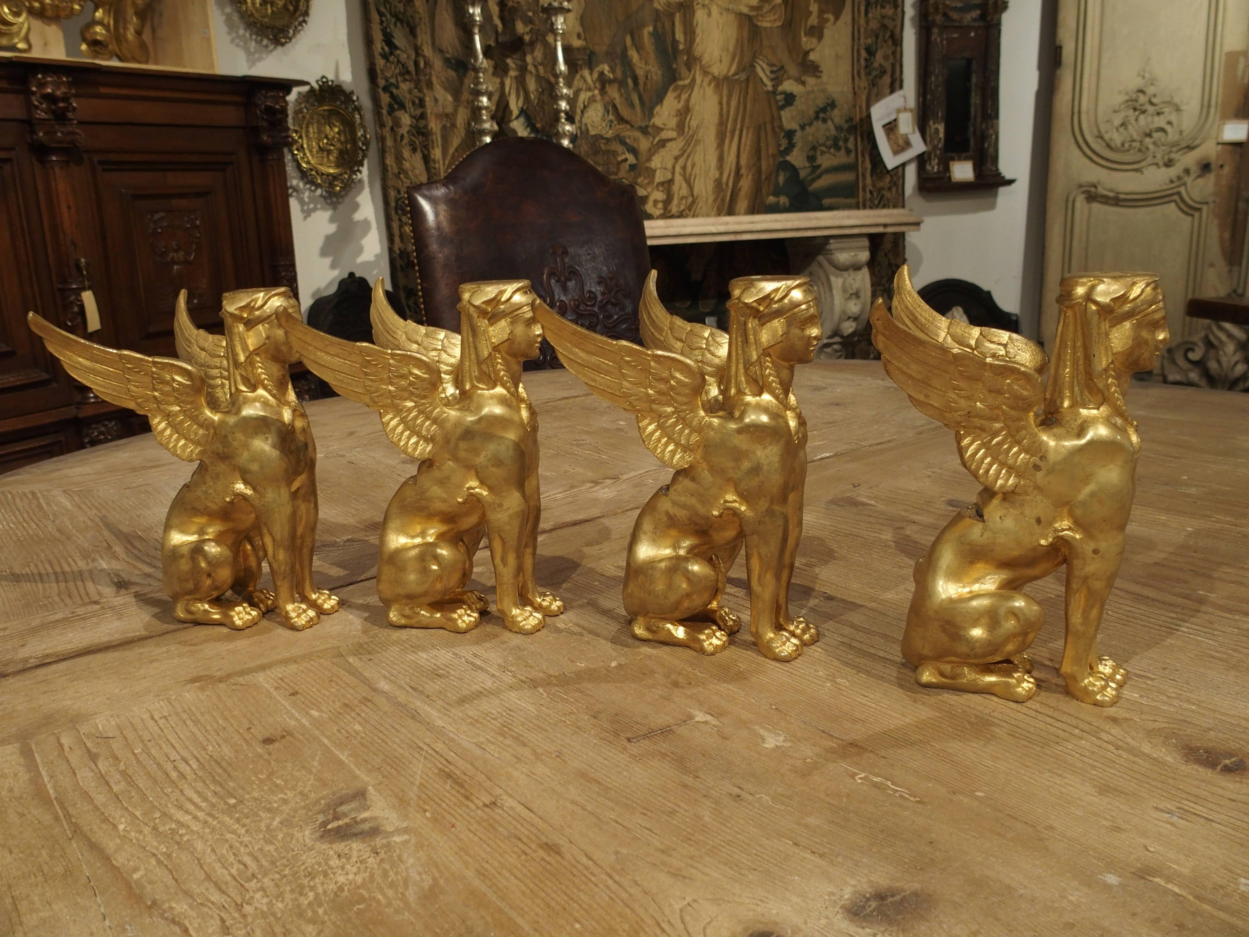 Set of Four French Bronze Dore Sphinxes, 19th Century 4