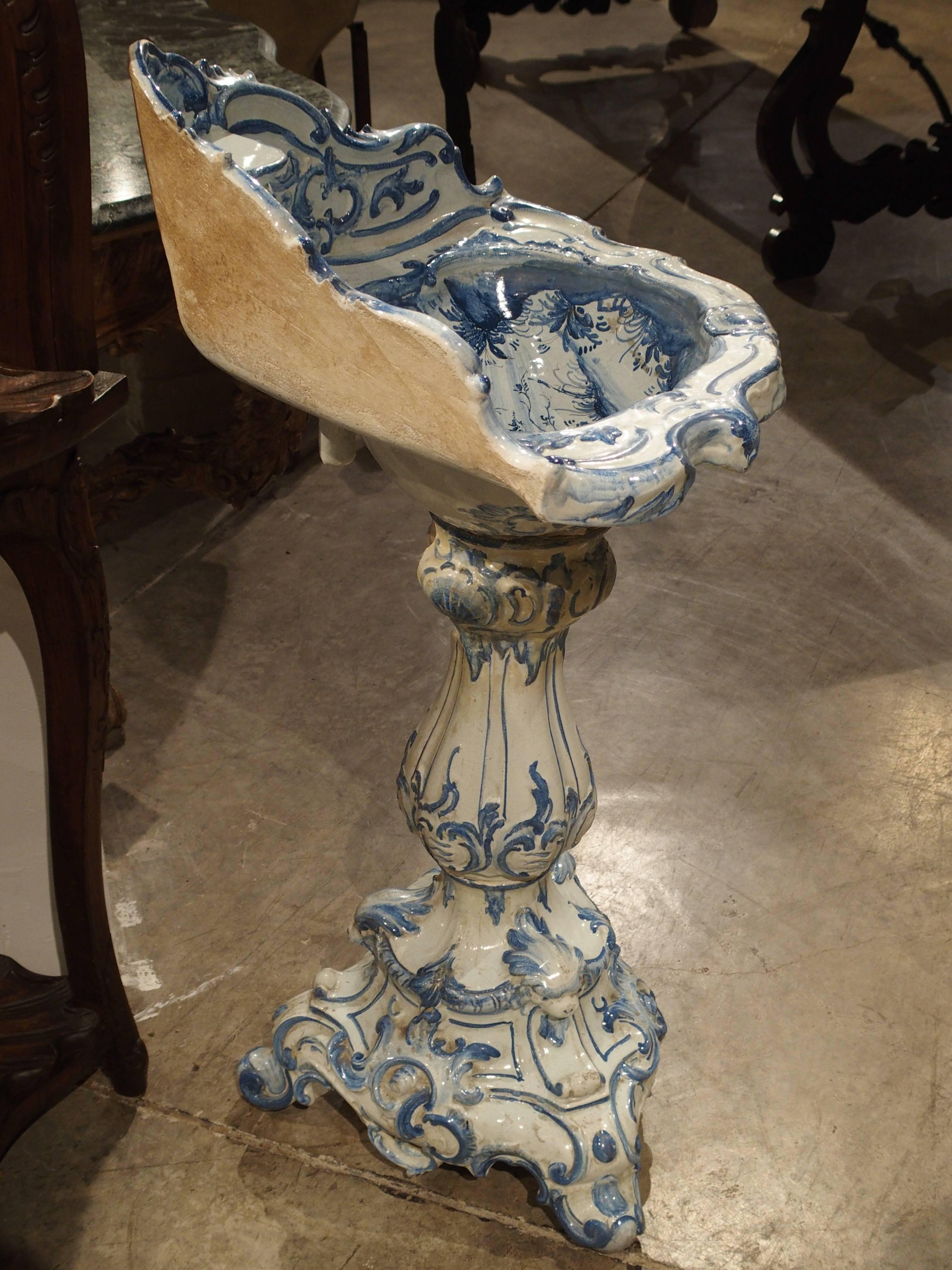 Painted Rare 19th Century Pedestal Sink, Italy, circa 1870
