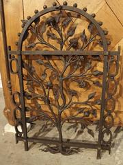 Antique Hand-Wrought Window Iron Gate from Italy, circa 1750