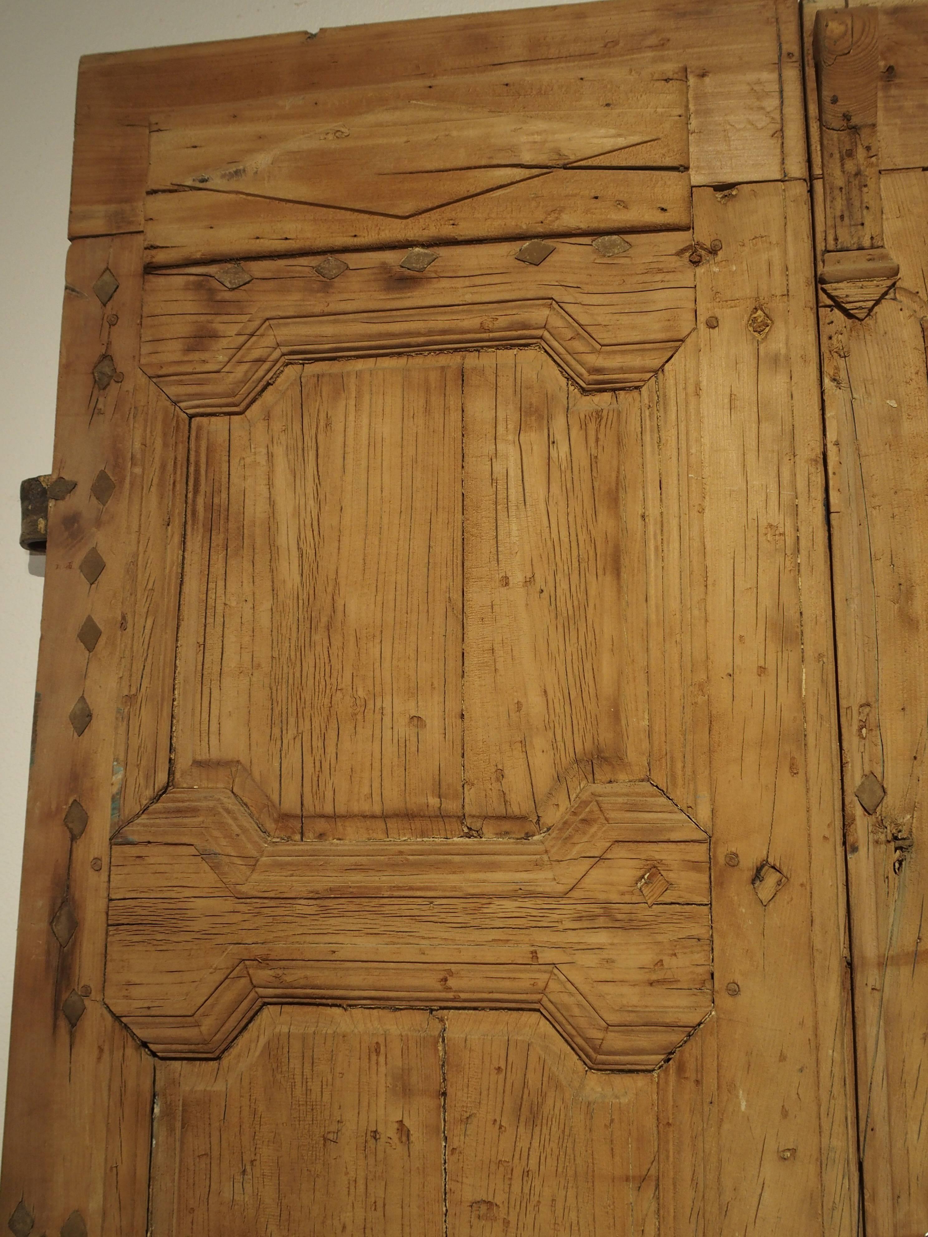 Early 19th Century Pair of Period Directoire Doors from France, Oak and Iron, Circa 1800