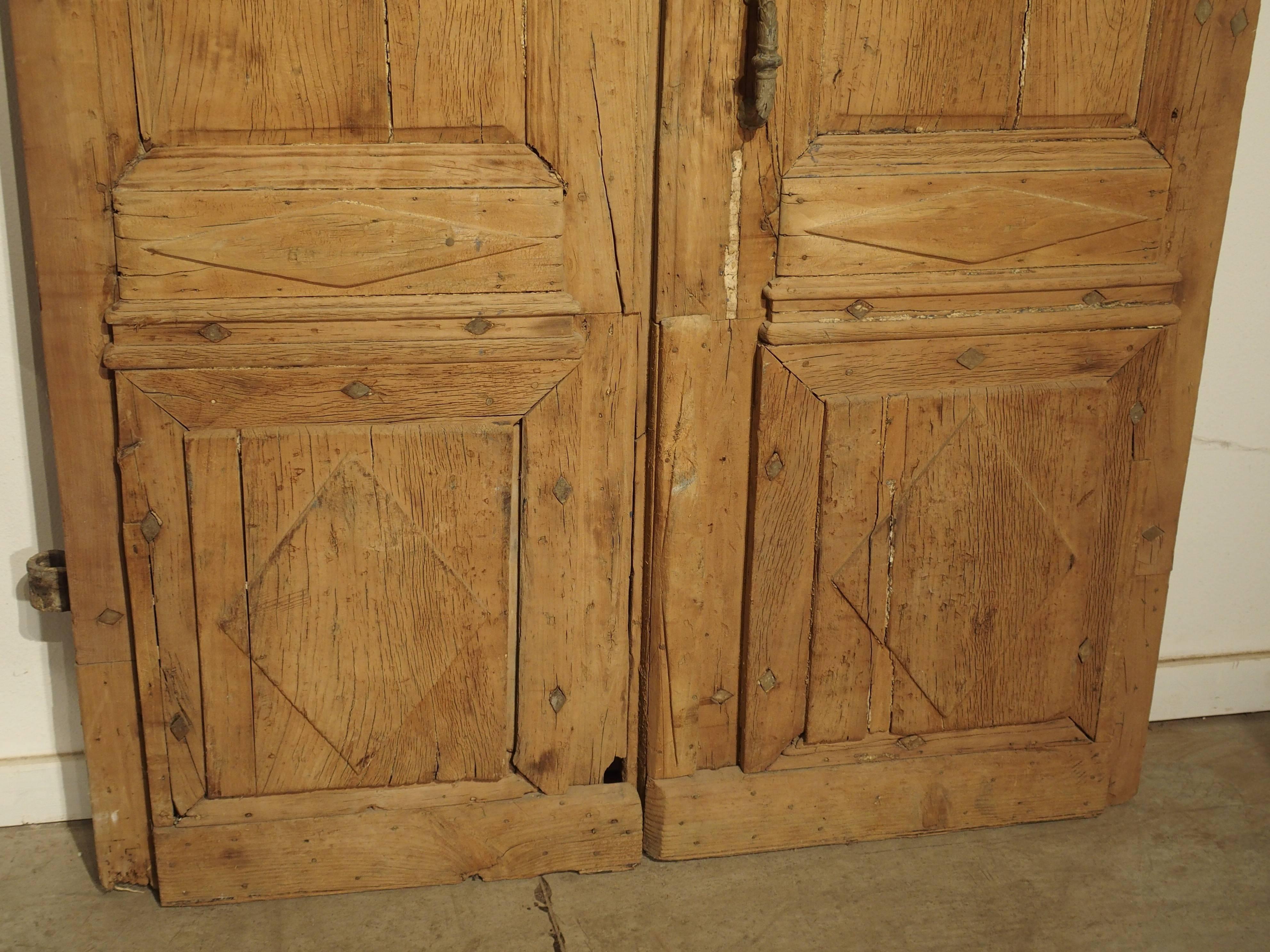 Pair of Period Directoire Doors from France, Oak and Iron, Circa 1800 1