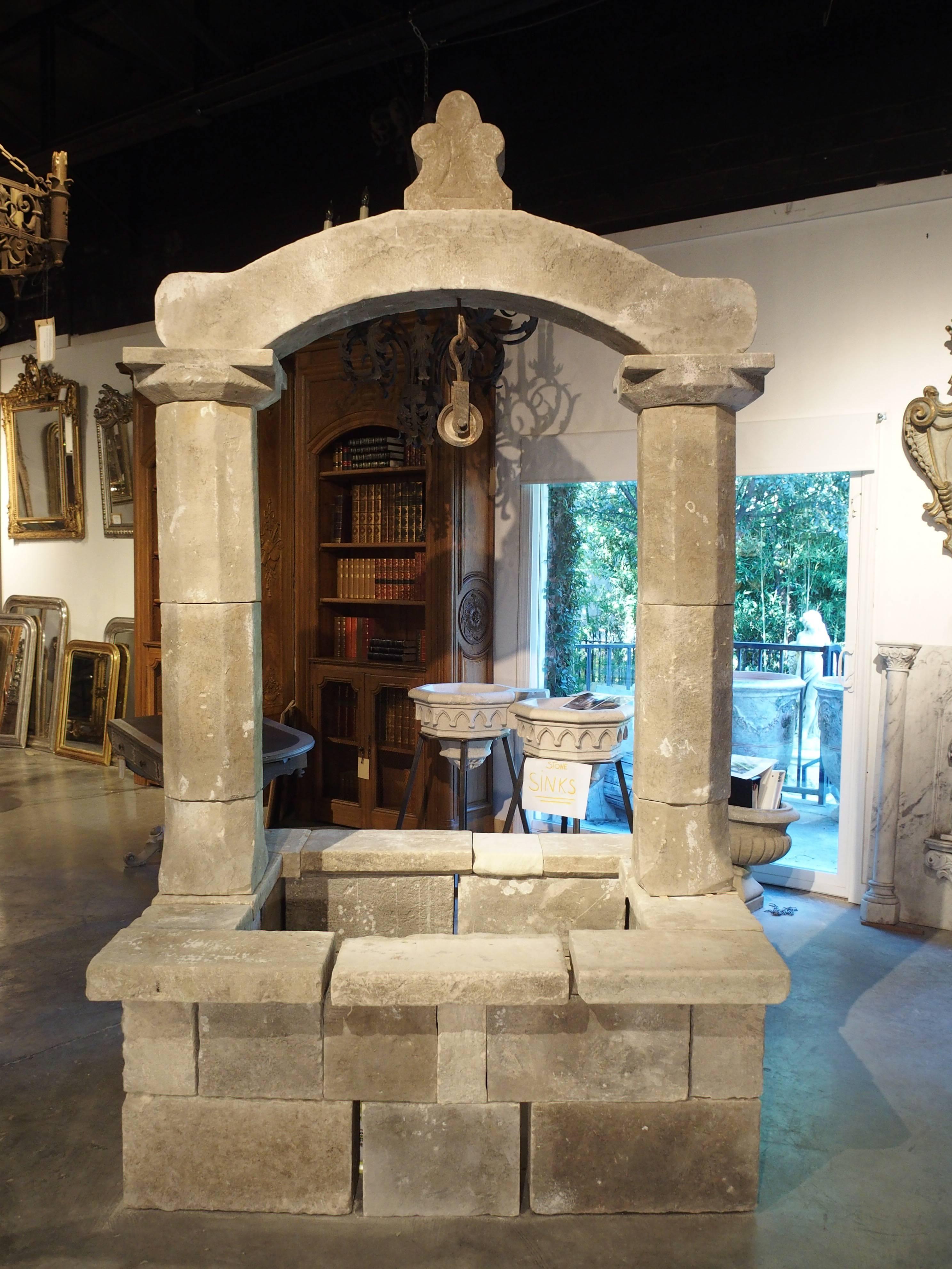 Contemporary Carved Stone Well from the Apulia Region of Italy