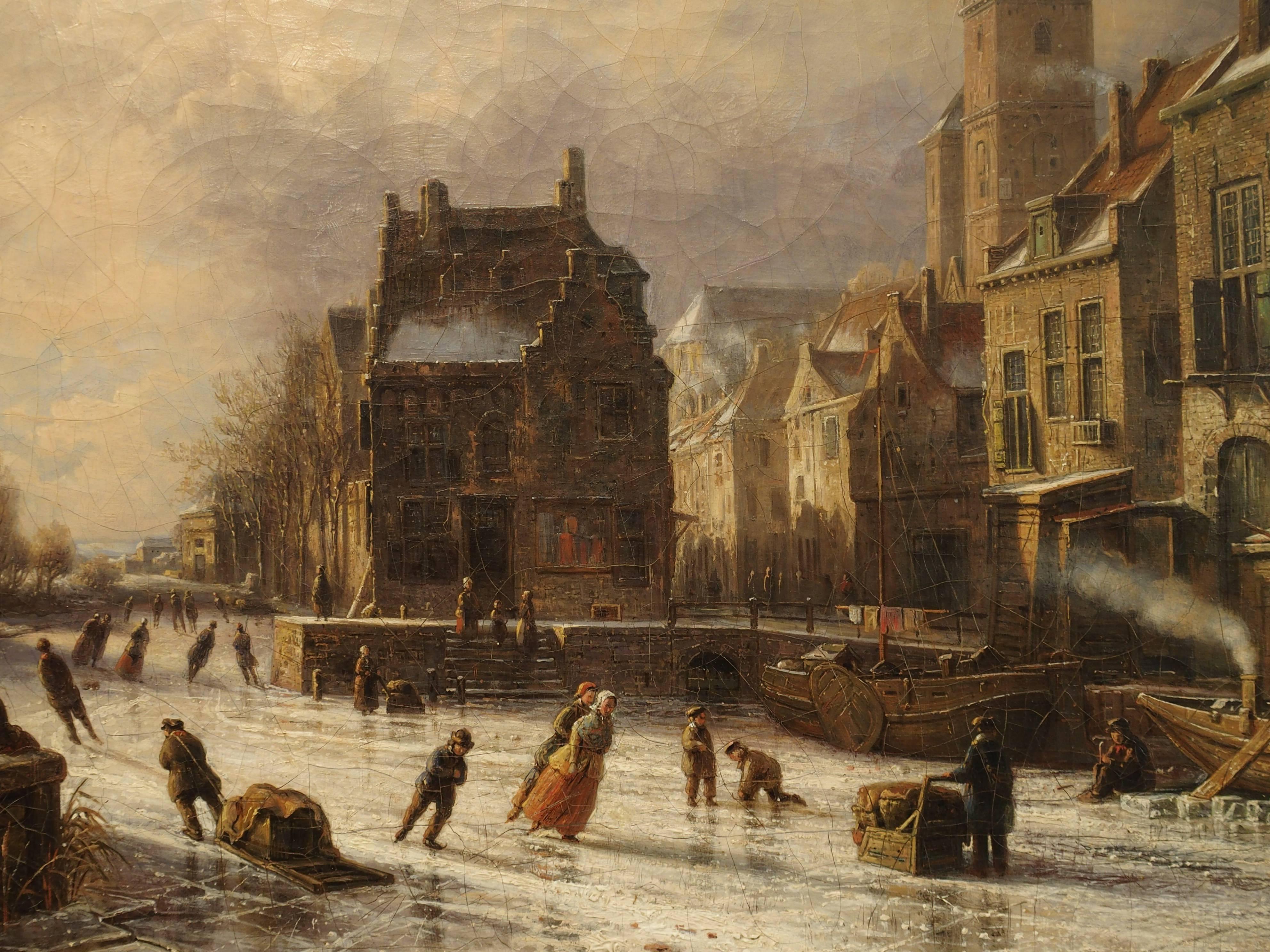 This appealing oil on canvas painting was done by the Dutch artist, Theodoor Soeterik. Theodoor was born and lived his entire life in the great city of Utrecht in the Netherlands. He was an apprentice to Bruno van Straaten, who was largely