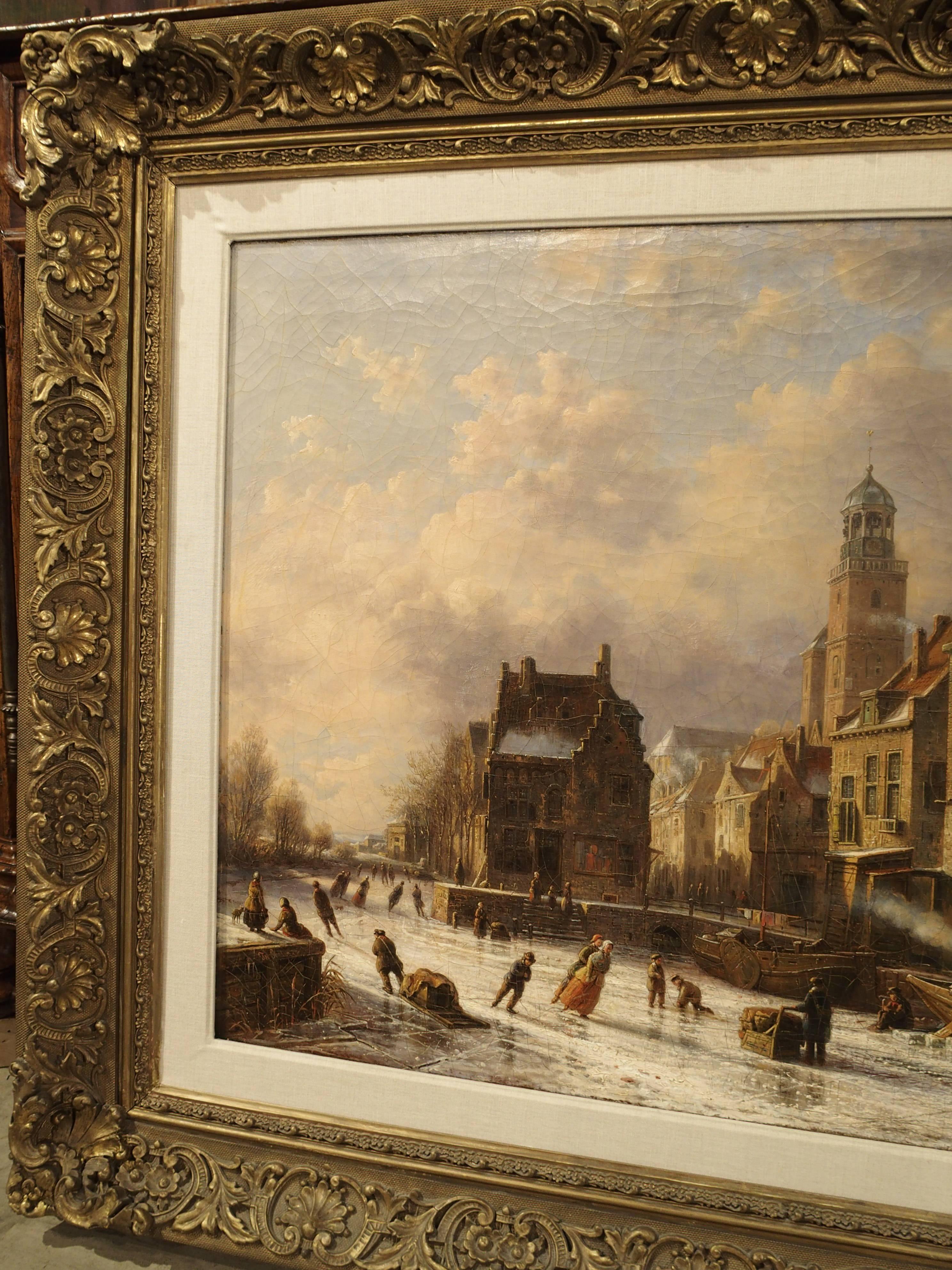 19th Century Dutch Winter Skating Scene, Theodoor Soeterik, 1810-1883