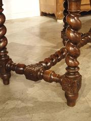 19th Century Marble-Top Oak Center Table from France