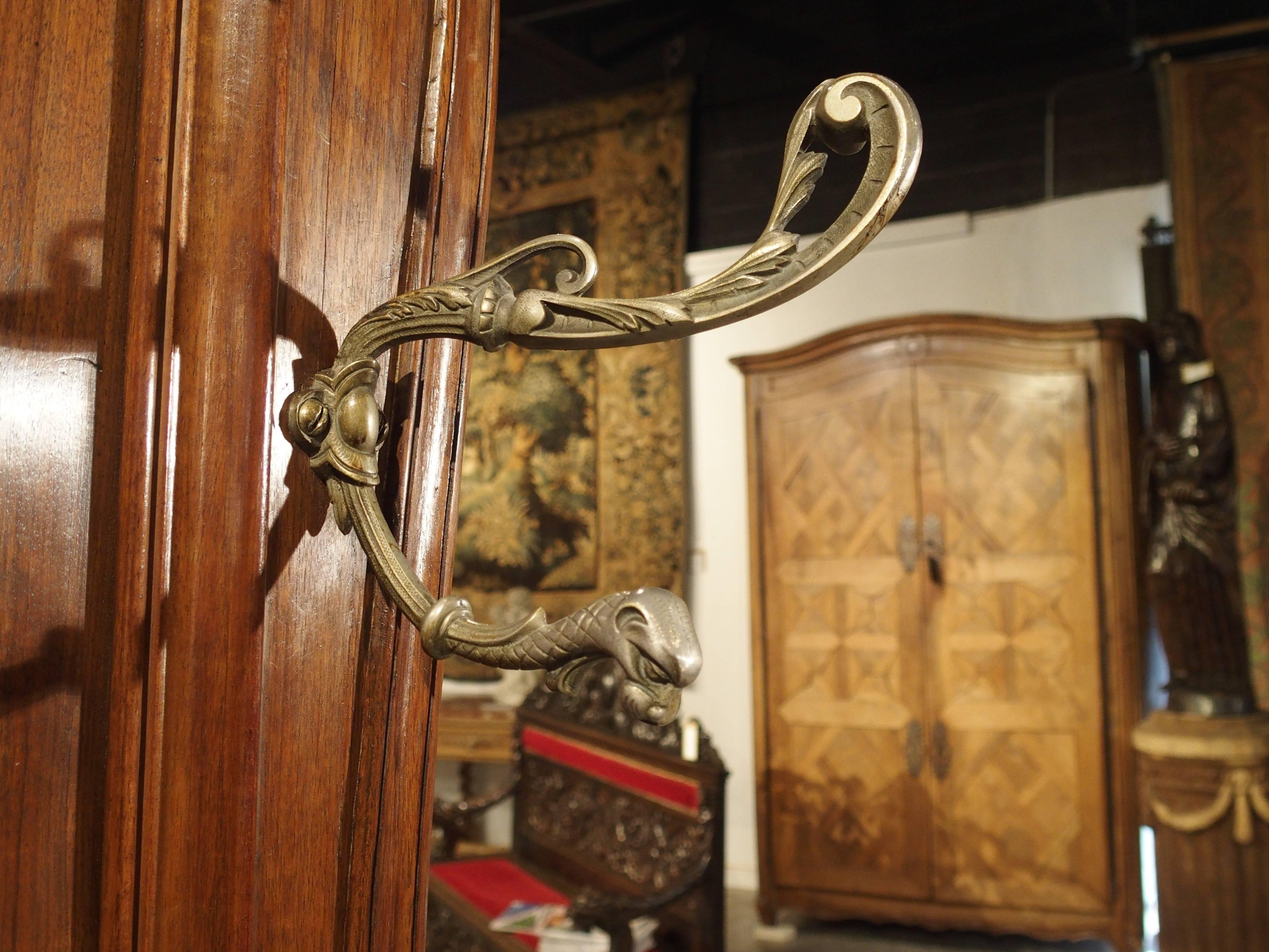 Antique French Walnut Wood Hall Rack and Umbrella Stand, circa 1880 2