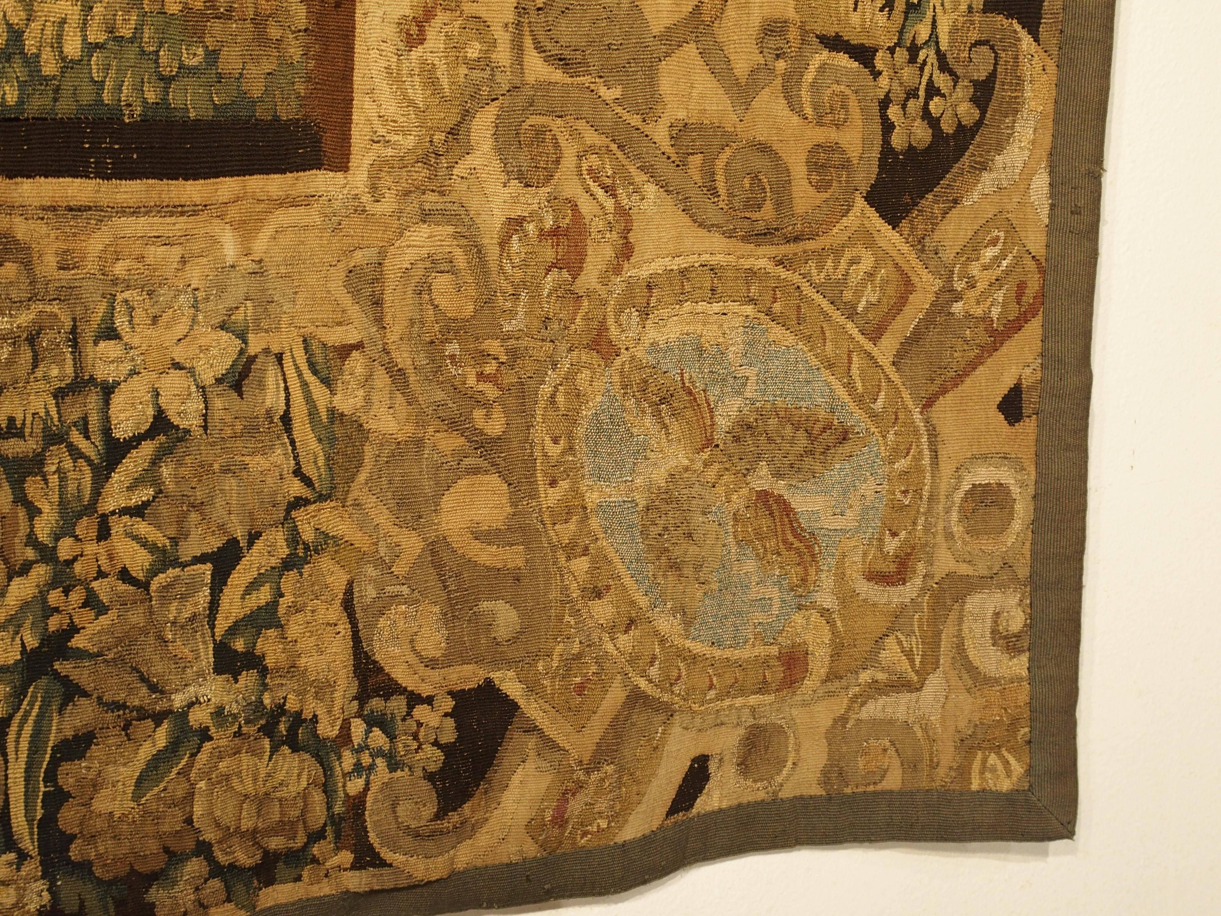 Early 17th Century Audenarde Tapestry of Forested Countryside, Wool and Silk 2