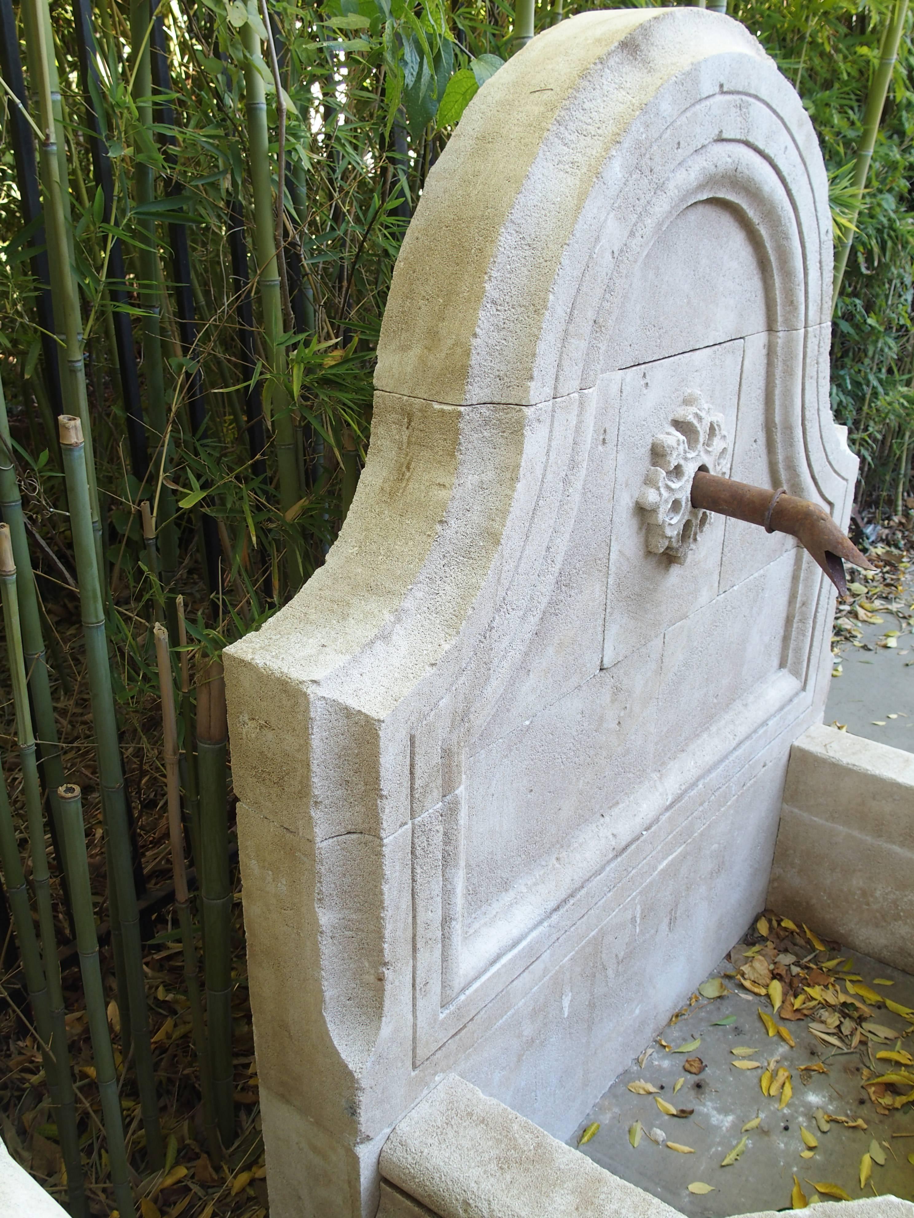 Contemporary Hand-Carved Wall Fountain from Provence, France