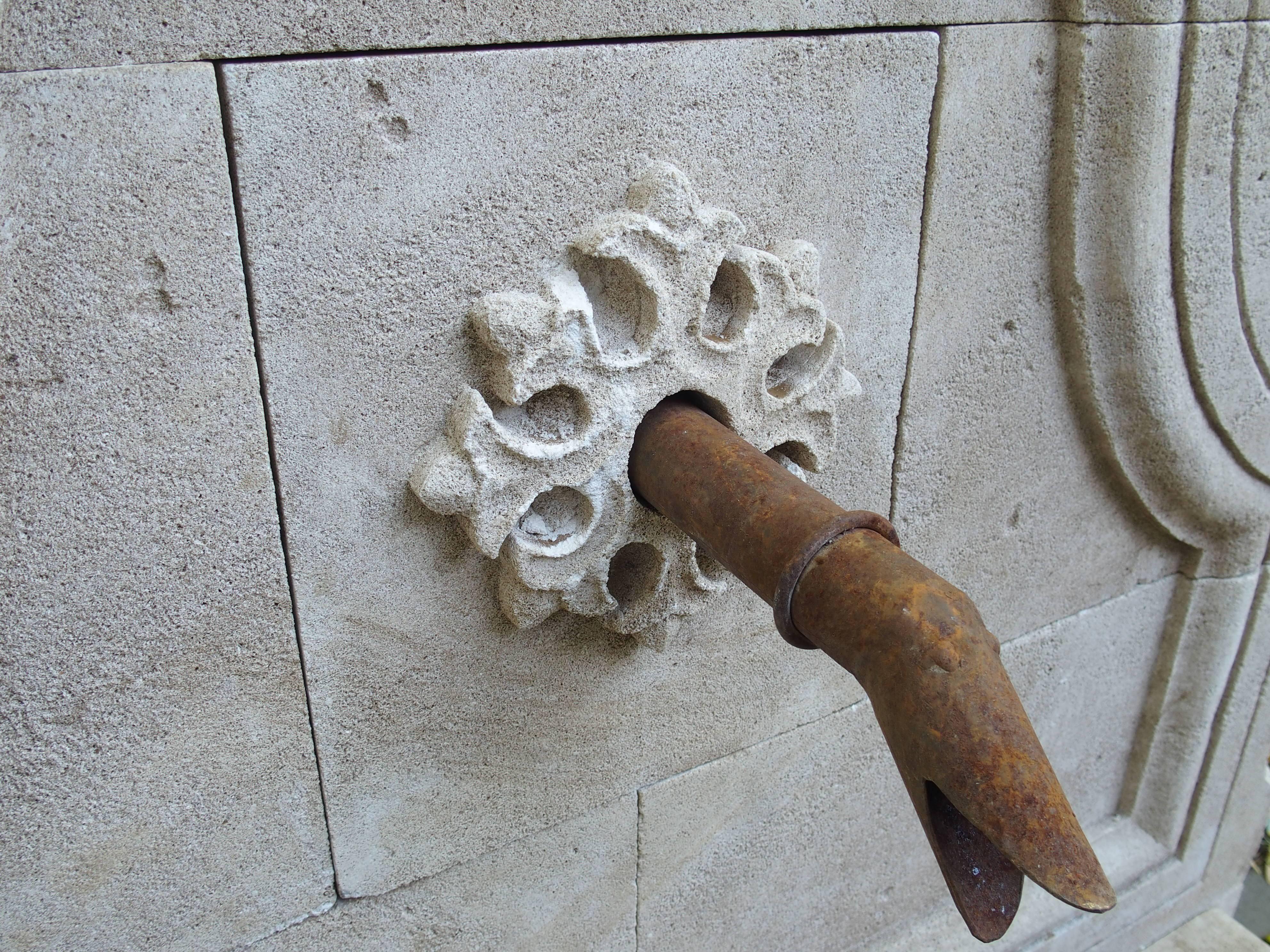 Limestone Hand-Carved Wall Fountain from Provence, France