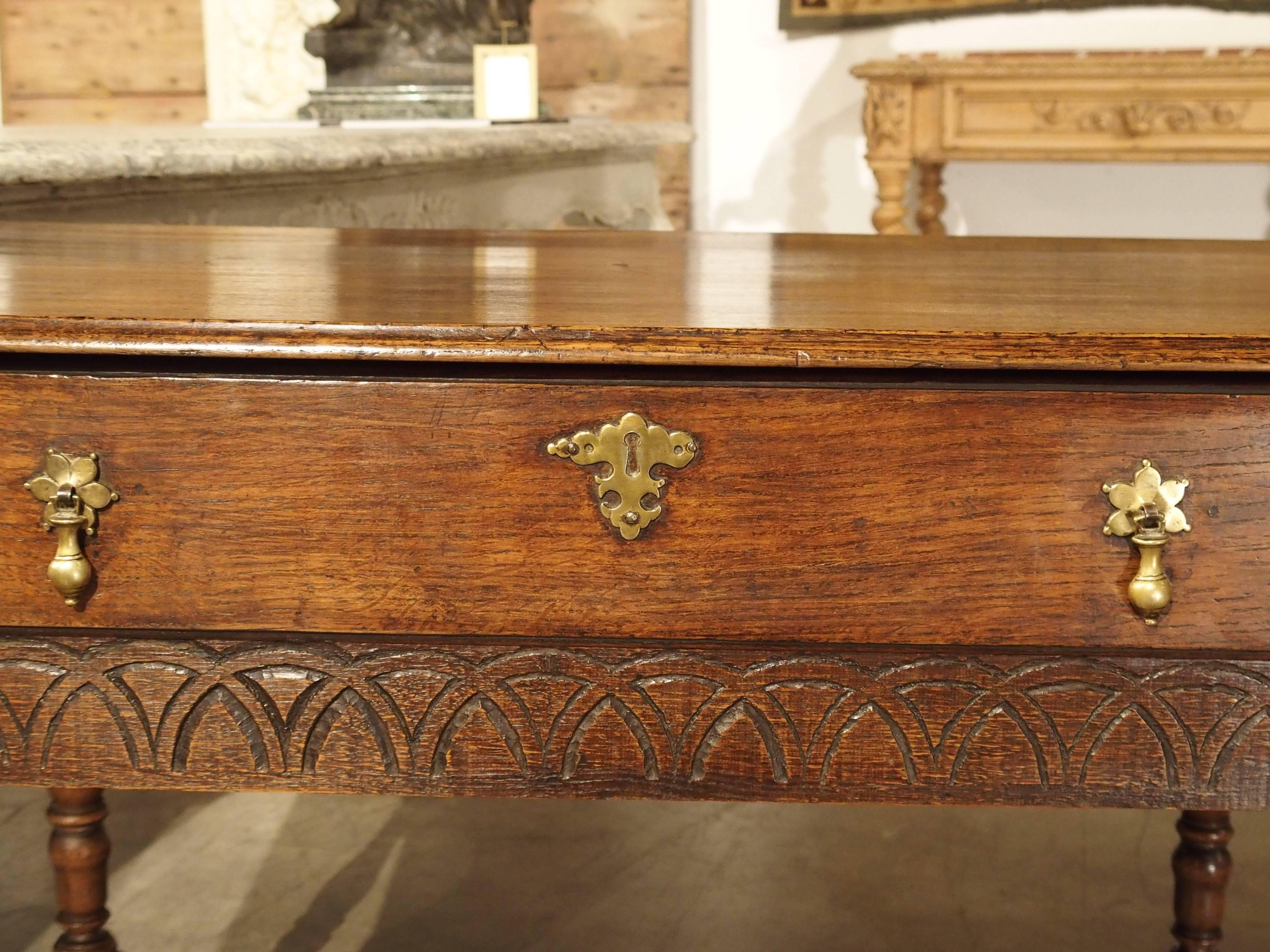 Antique Oak English Console Table, Late 17th Century 5