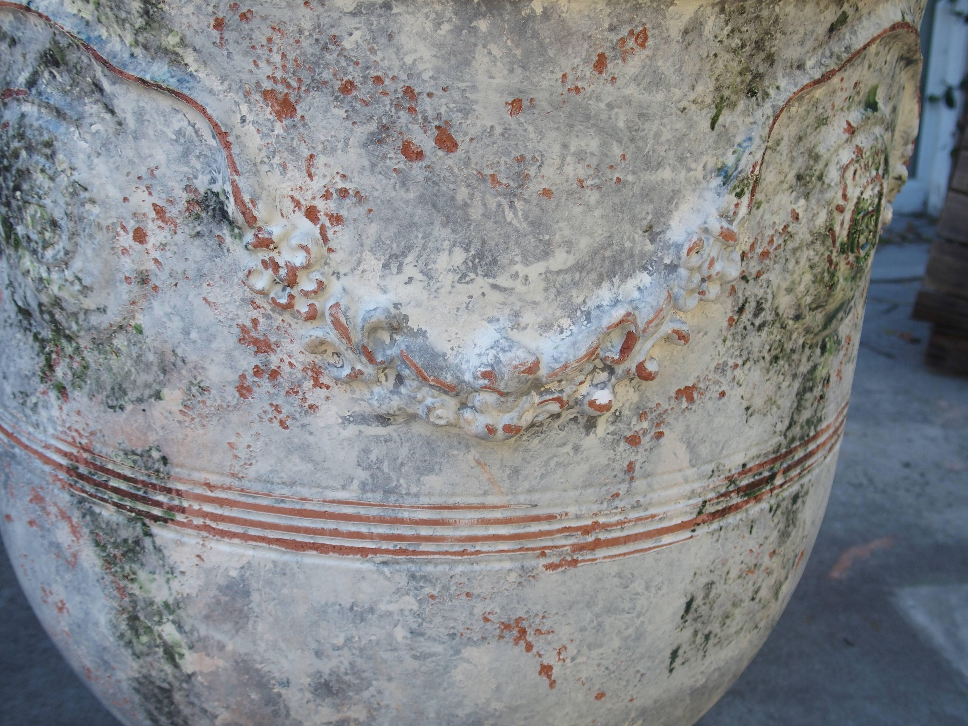 Pair of Large Painted and Distressed Anduze Pots, France 1