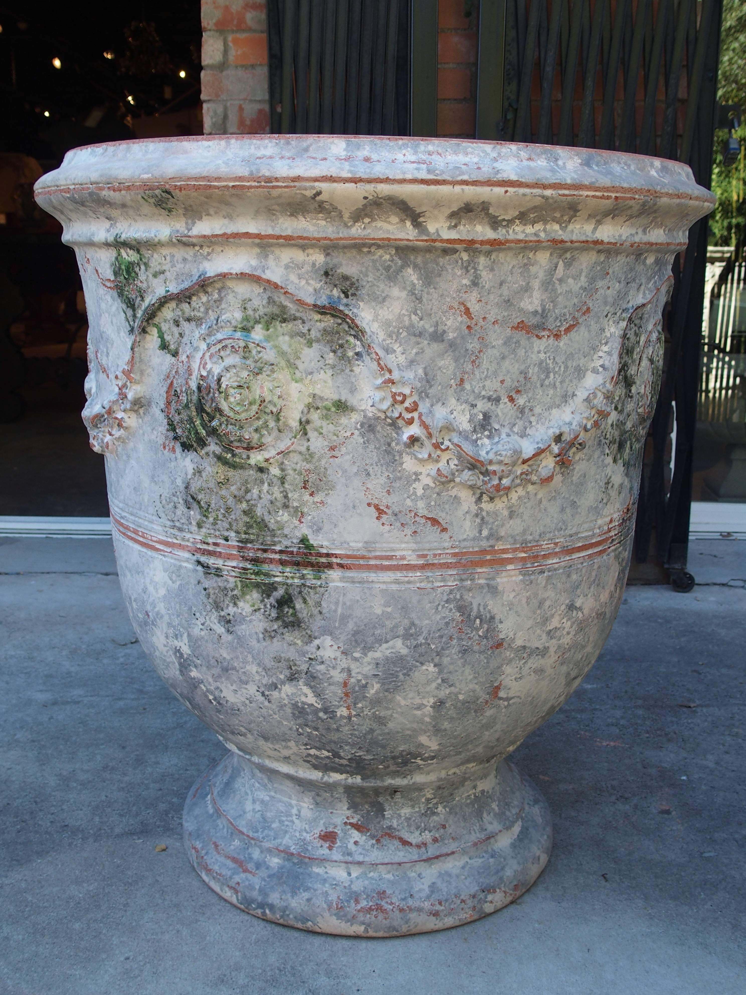 Pair of Large Painted and Distressed Anduze Pots, France 2
