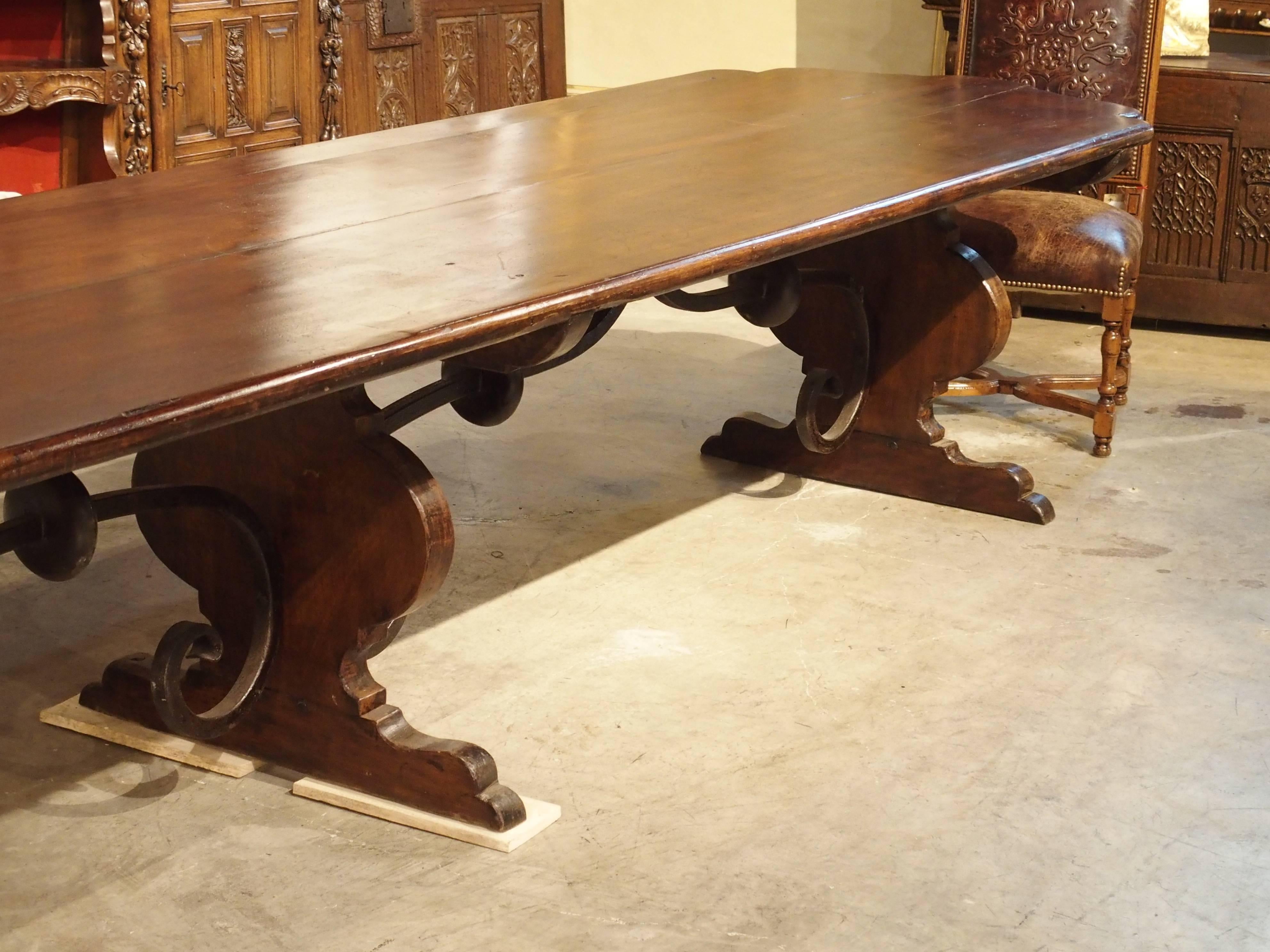 Italian Florentine Renaissance Style Walnut Wood Monastery Table