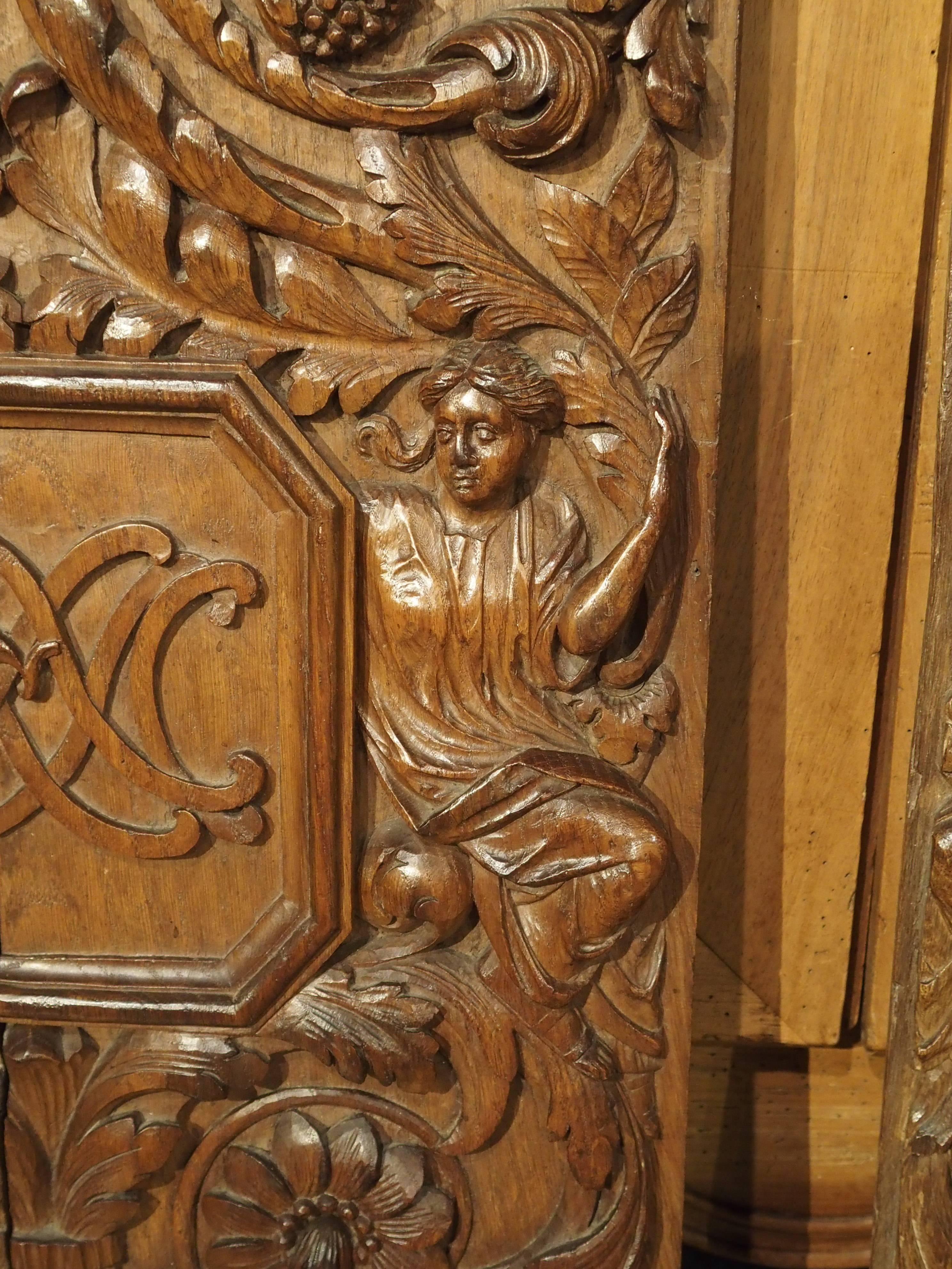 Pair of 17th Century Renaissance Style Carved Panels from France In Good Condition For Sale In Dallas, TX