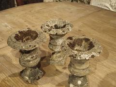 Set of Three Small Reconstituted Stone Urns from France, circa 1900